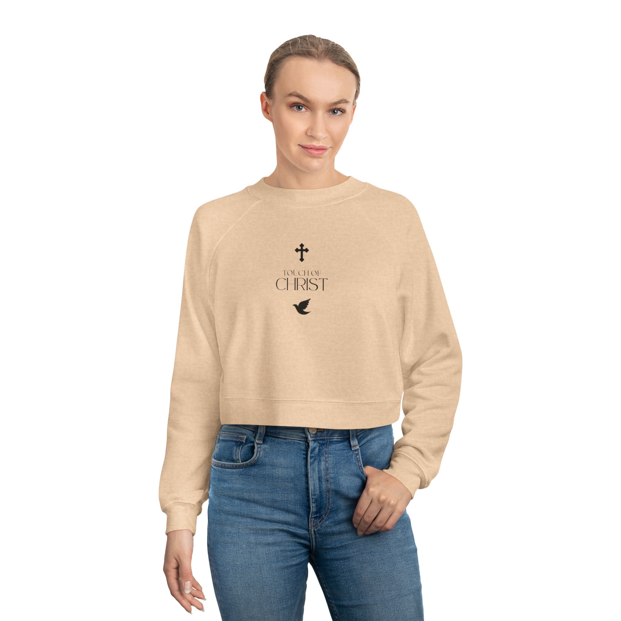 Touch of Christ | Cropped Fleece Pullover | Sand