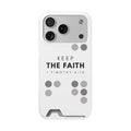 Keep the Faith | iPhone 17 Pro Case w/ Card Holder | Pearl White