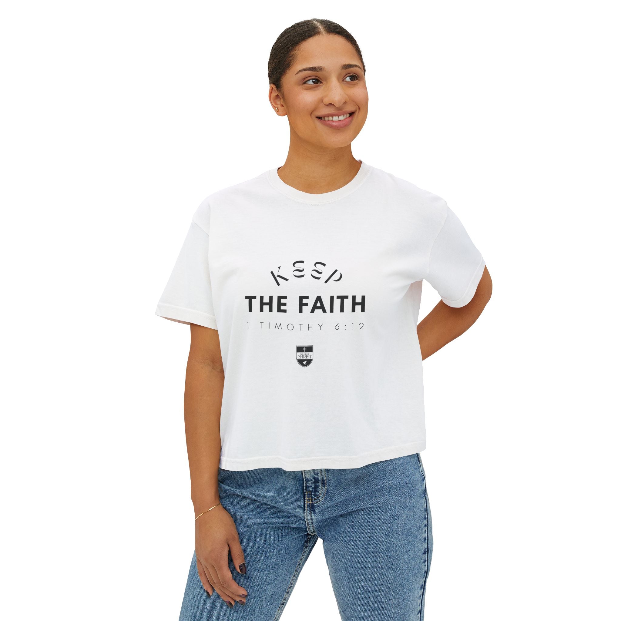 Keep the Faith | Womens Light-Colored Boxy Tee