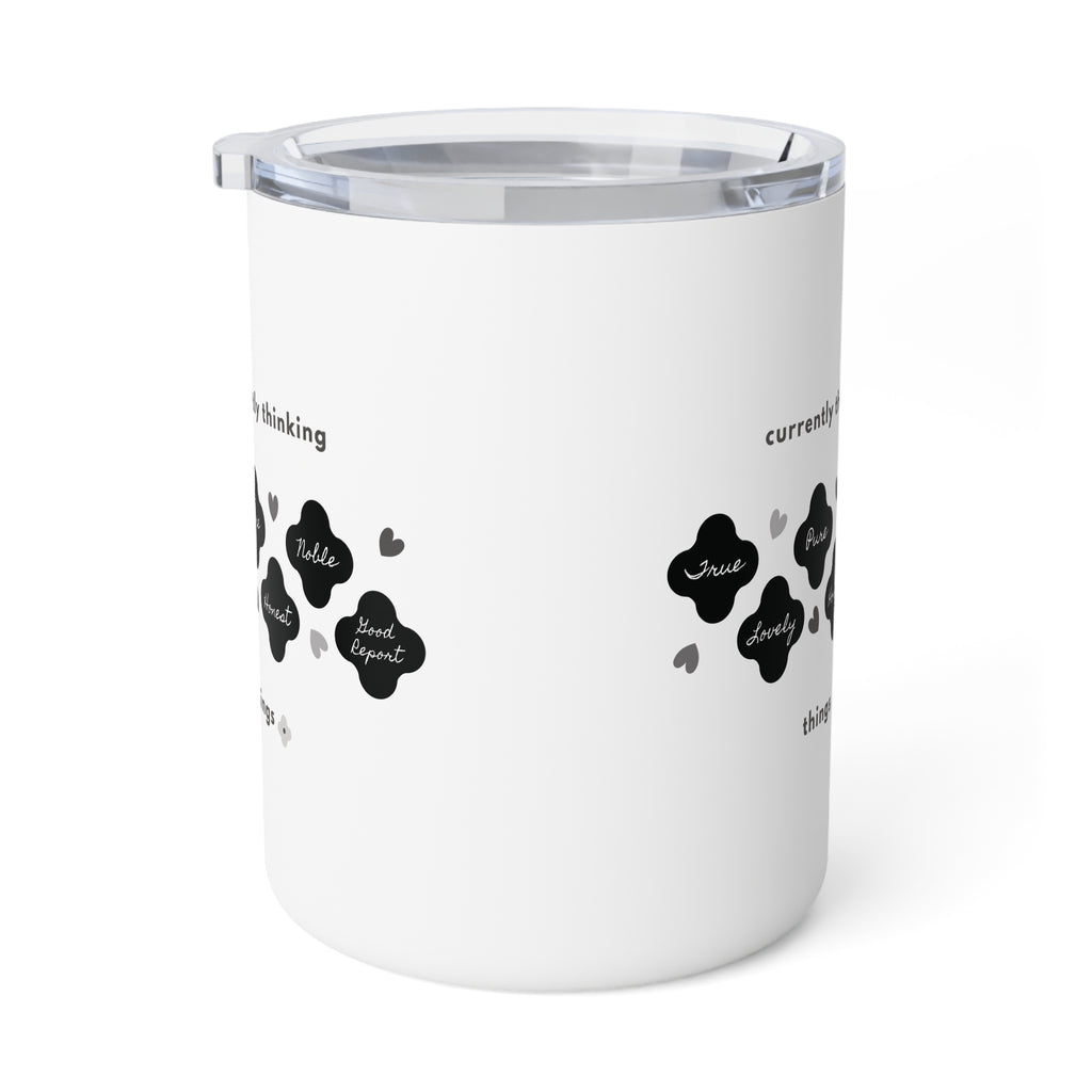Philippians 4:8 | Insulated Mug, 10oz. | Pearl White