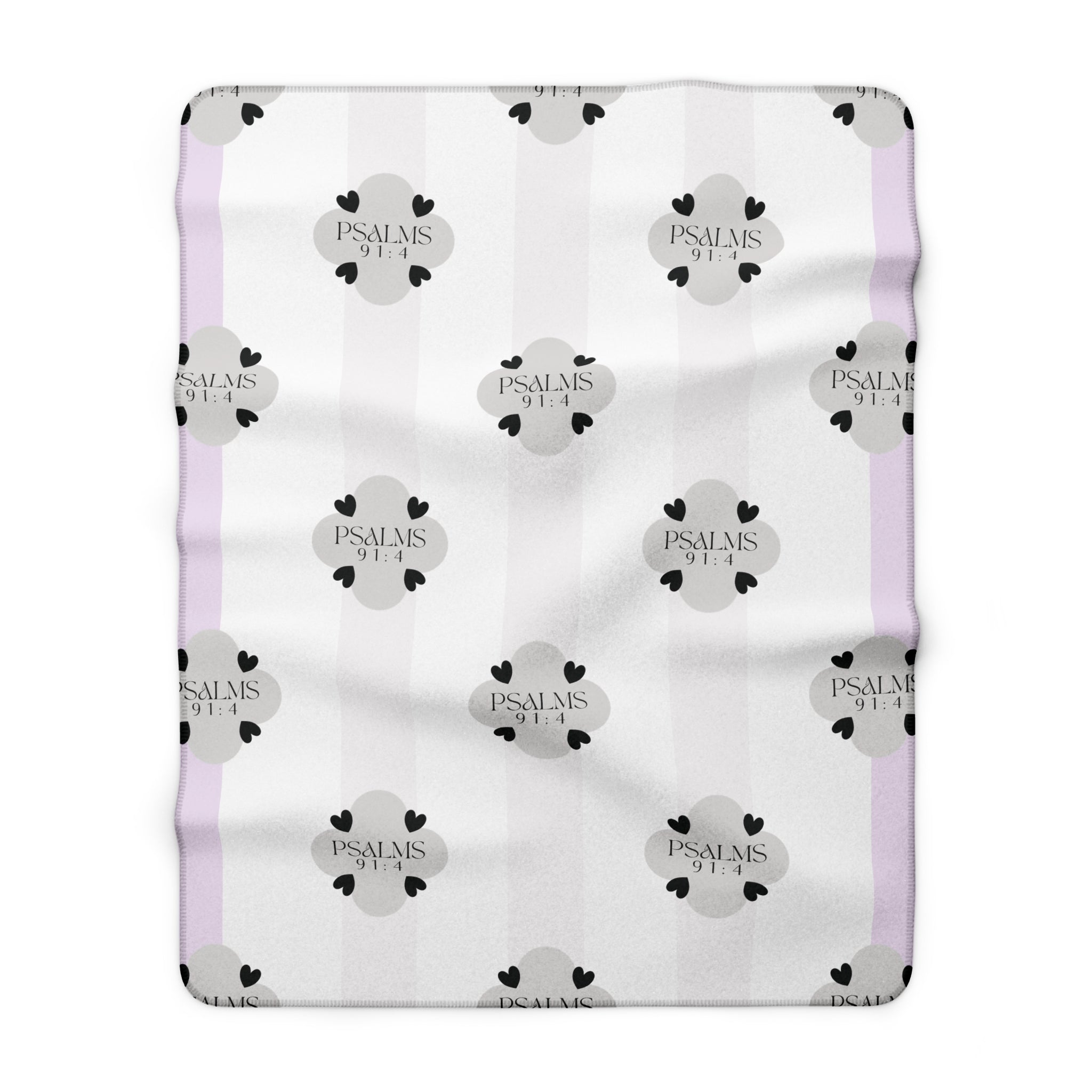 Psalms 91:4 | Sherpa Fleece Blanket | At Peace Lavender
