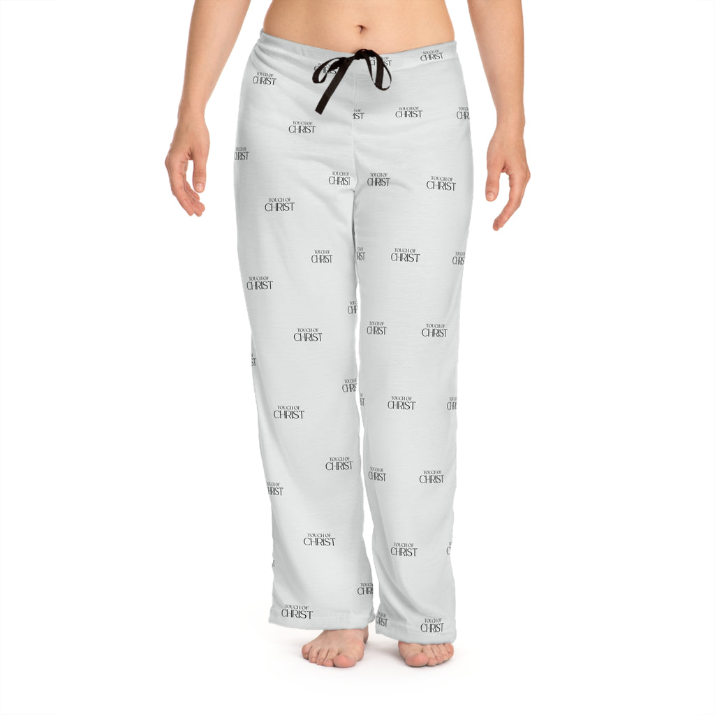 Touch of Christ Crest | Womens Pajama Bottoms | White