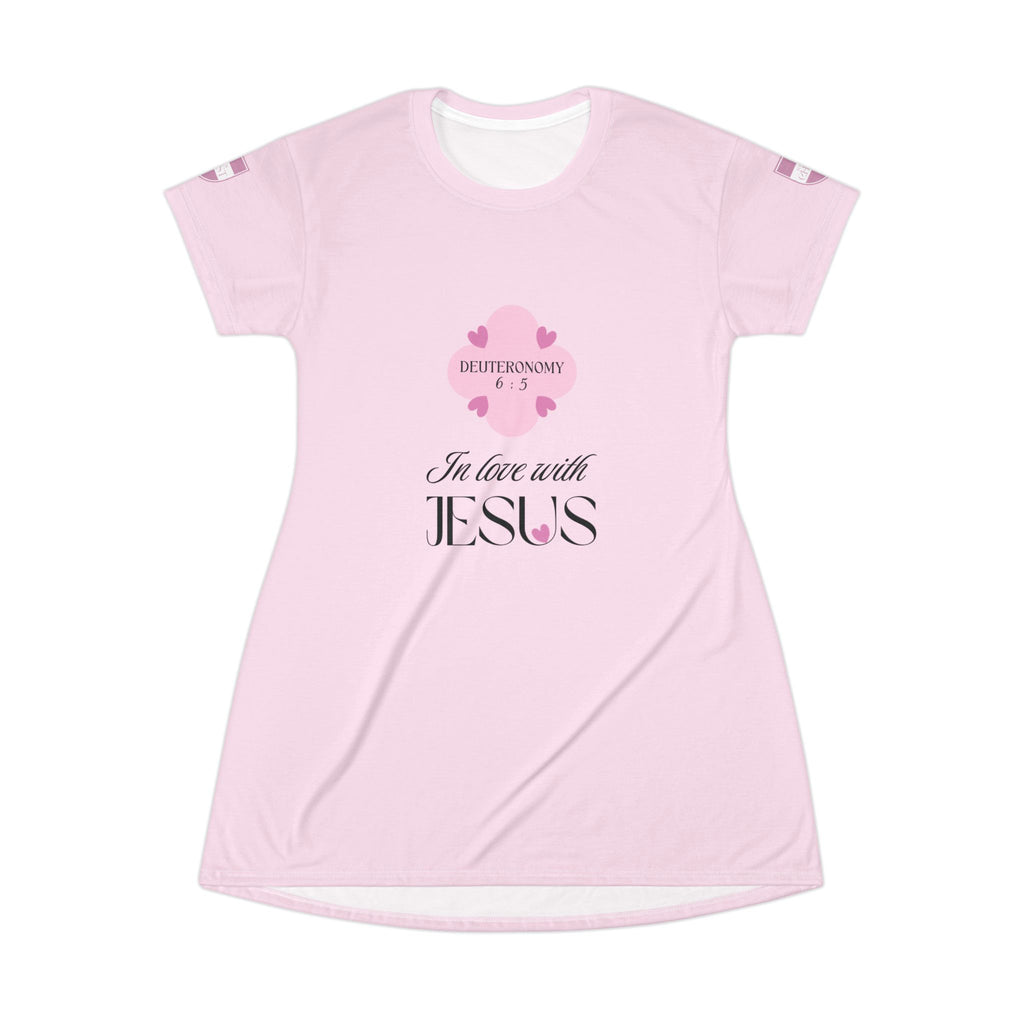 In Love with Jesus | Womens Pajama Tshirt Dress | Precious Pink