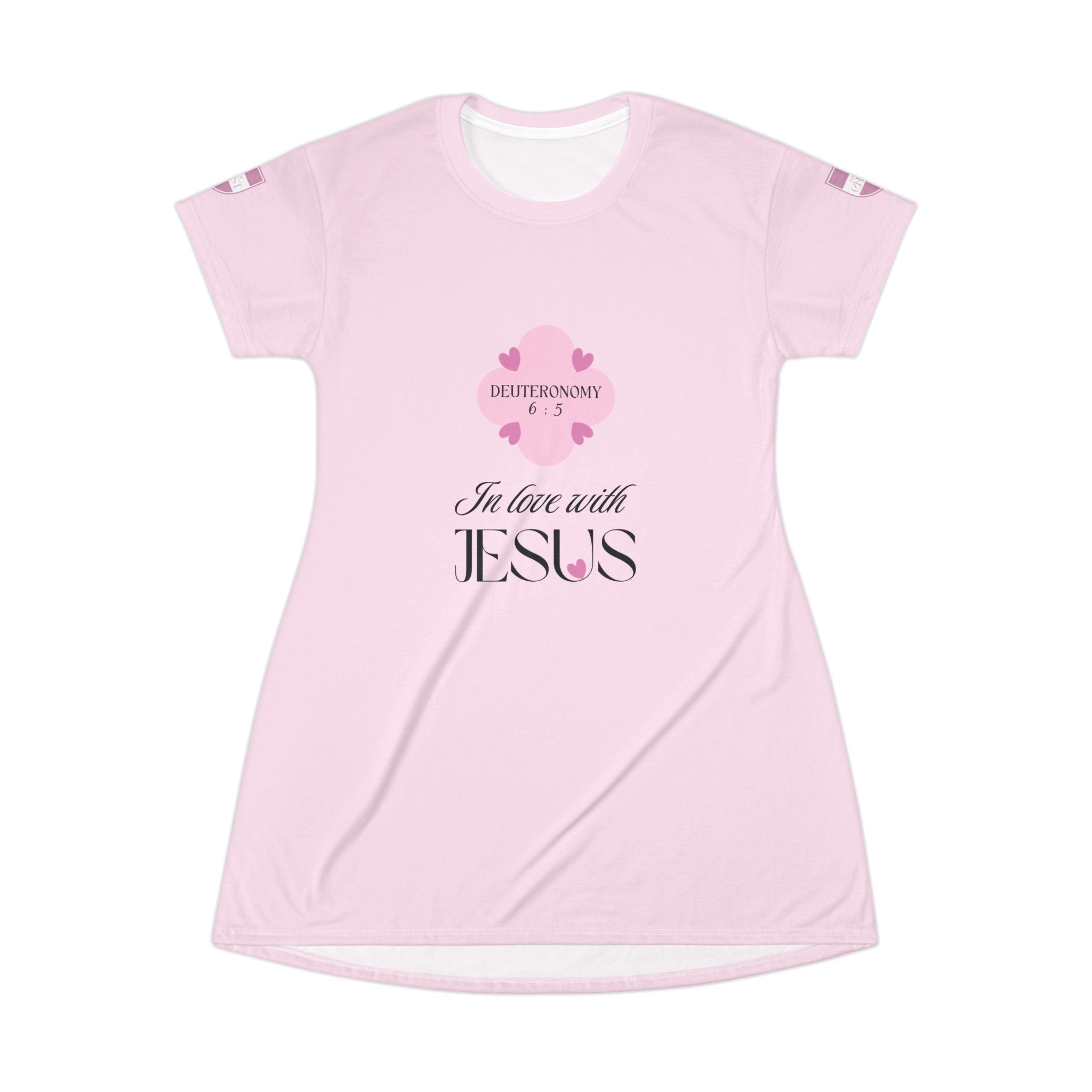 In Love with Jesus | Womens Pajama Tshirt Dress | Precious Pink