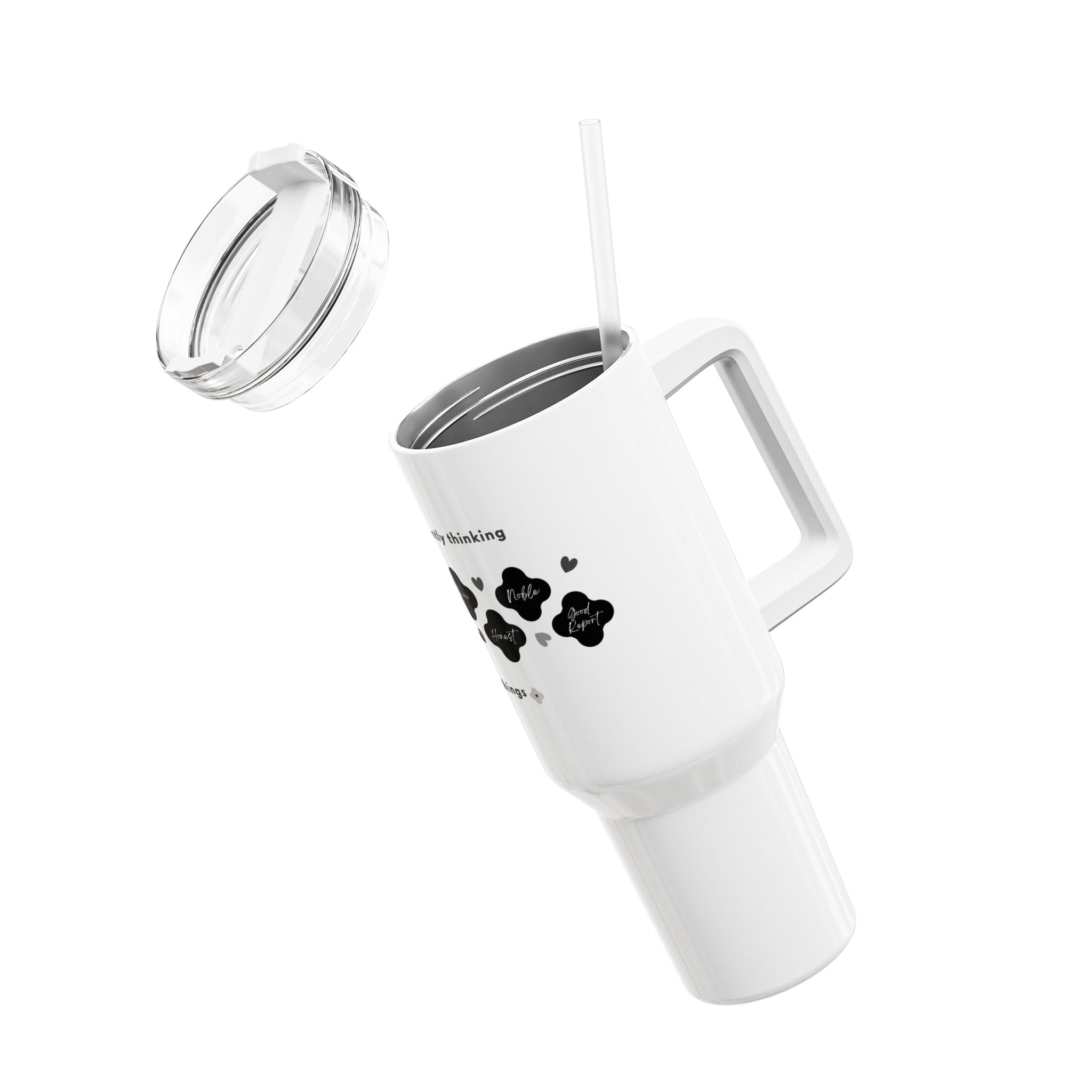 Philippians 4:8 | Tumbler, 40oz. | Pearl White