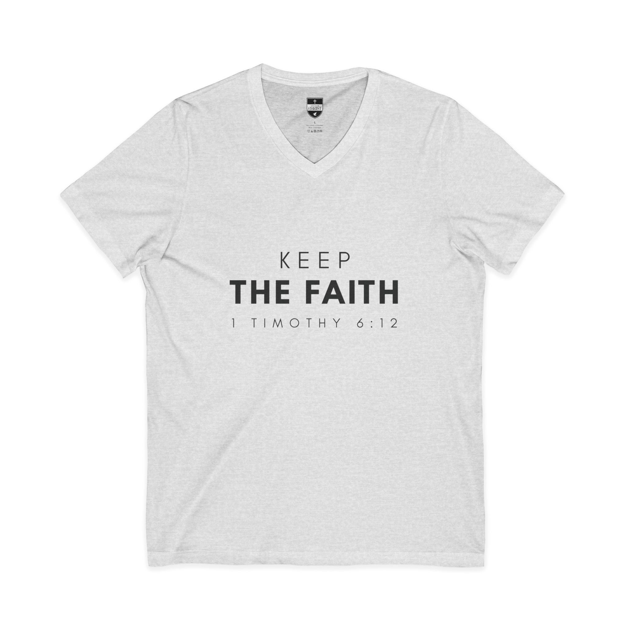 Keep the Faith | Mens White Tee | V Neck