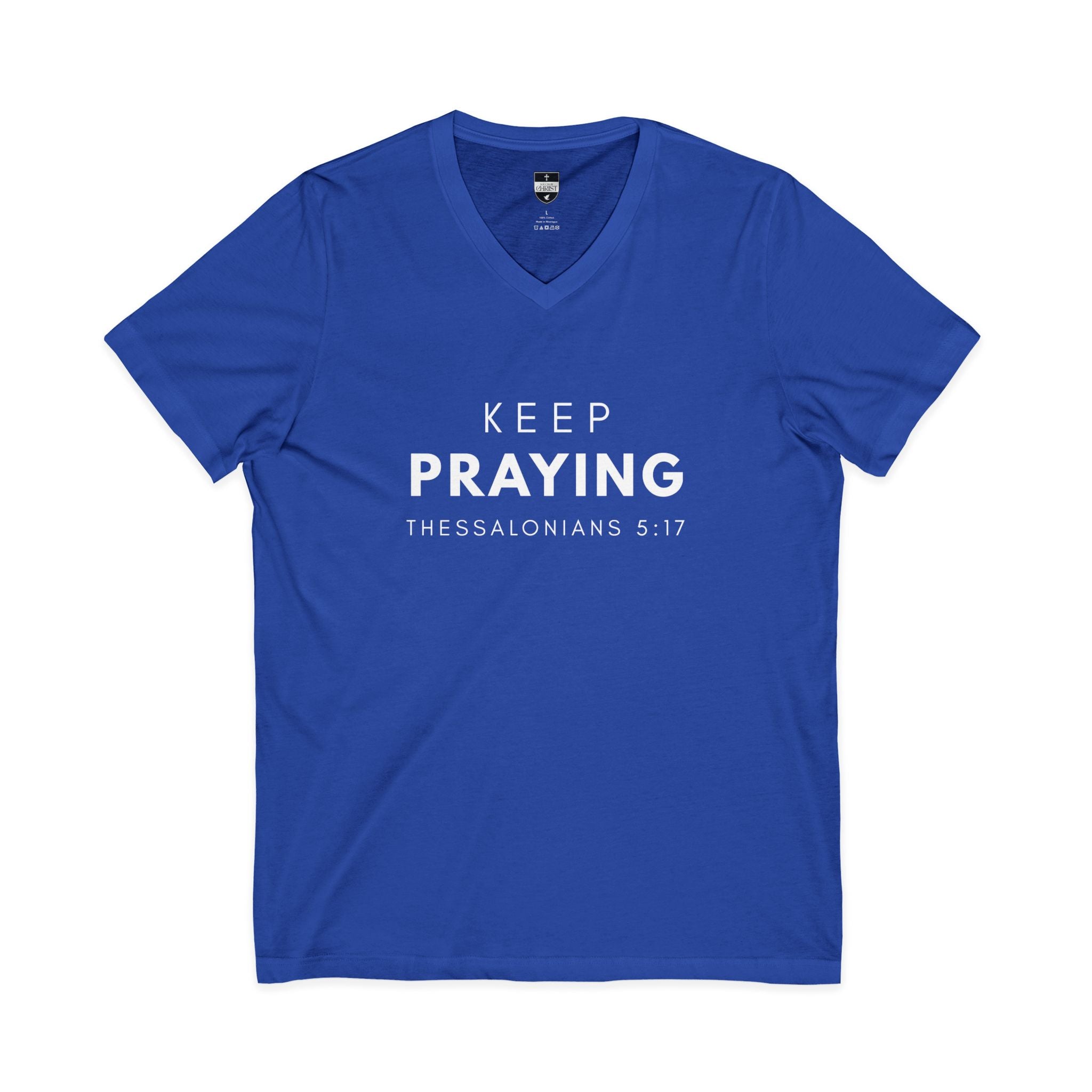 Keep Praying | Mens Tee - Bold Black | V Neck