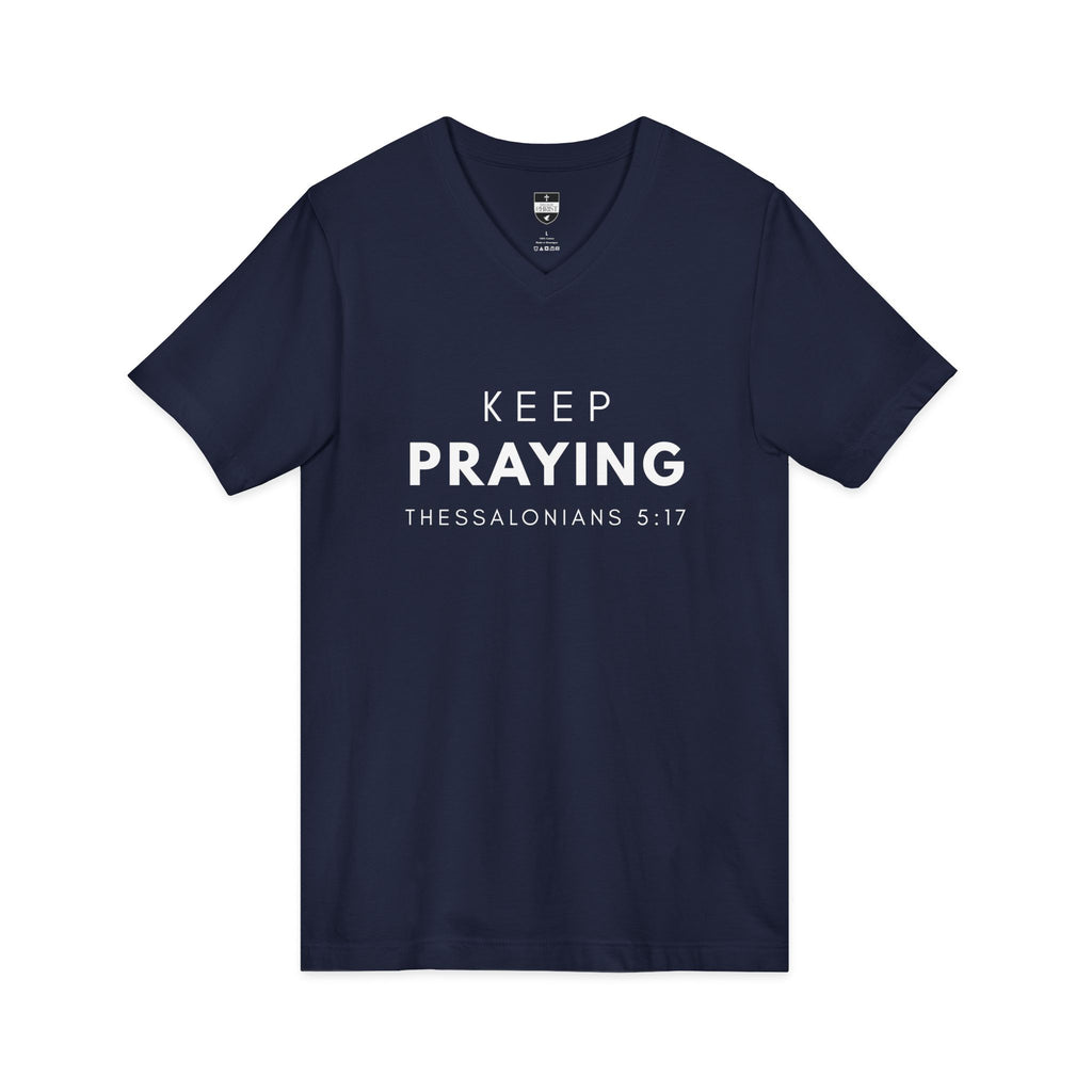 Keep Praying | Mens Tee - Bold Black | V Neck