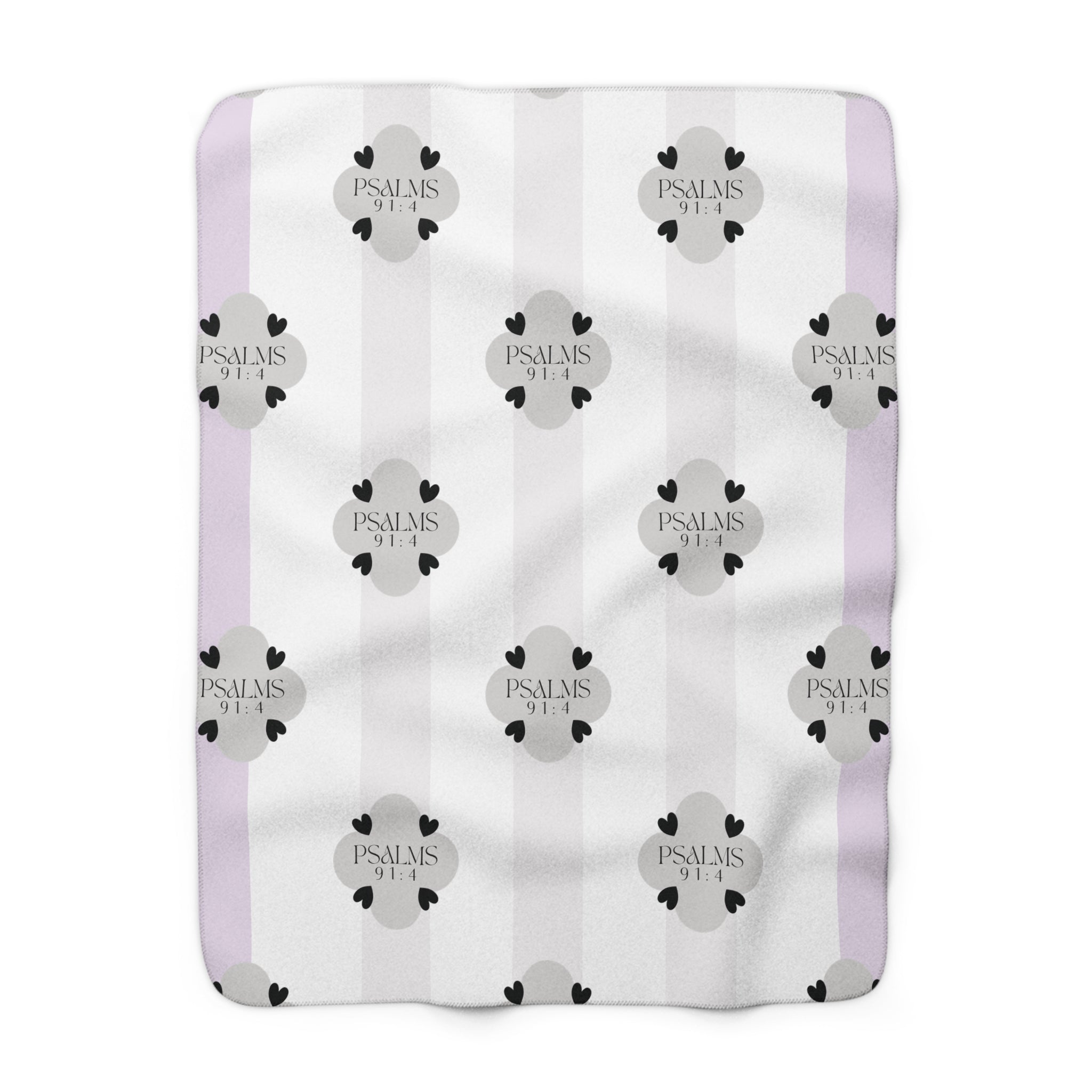 Psalms 91:4 | Sherpa Fleece Blanket | At Peace Lavender