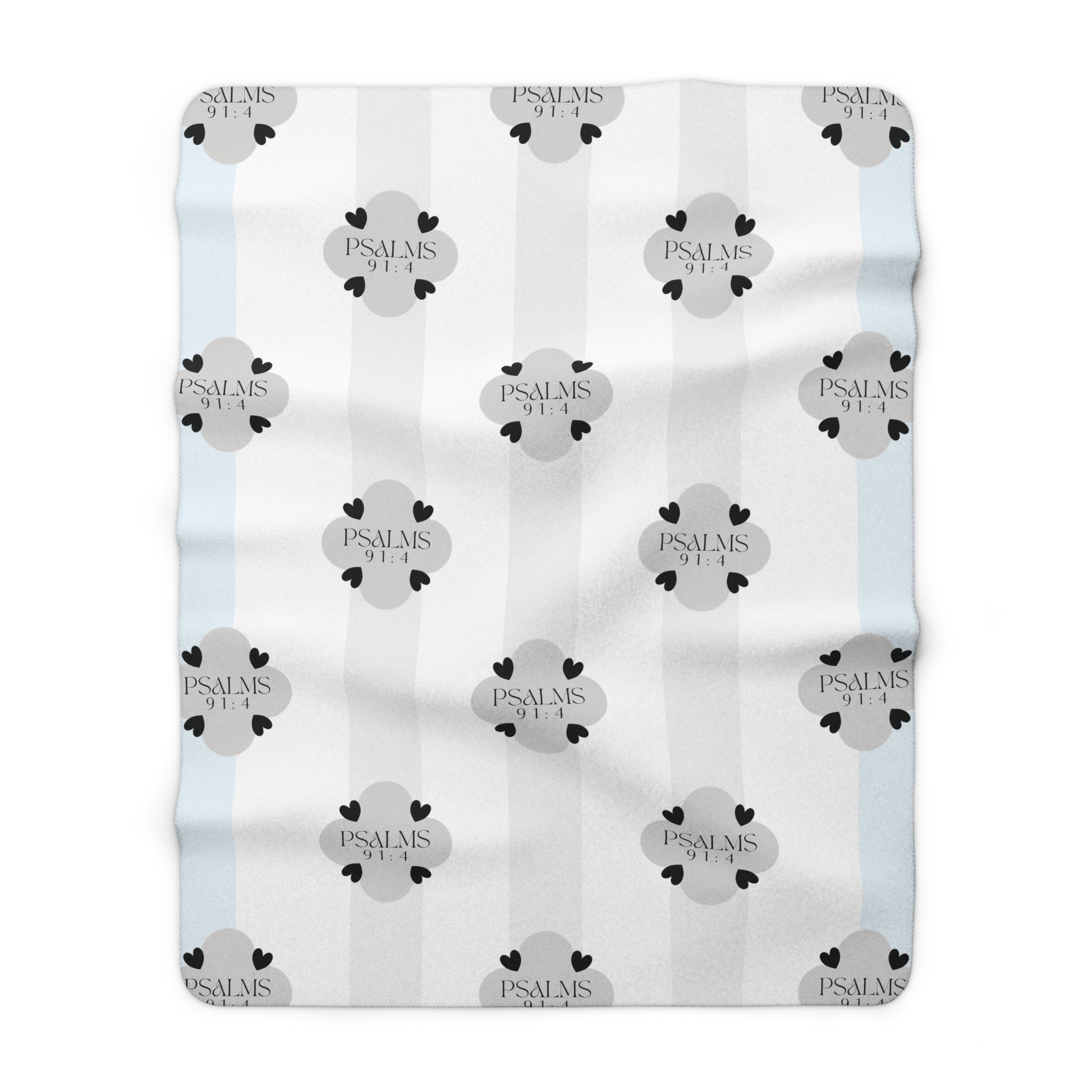 Psalms 91:4 | Sherpa Fleece Blanket | Sky Blue