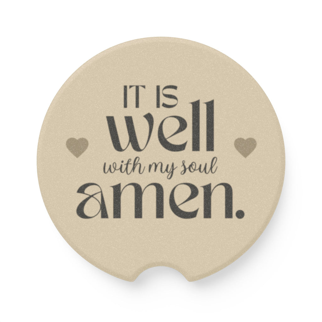 It Is Well With My Soul | Soapstone Car Coaster, 1-2pcs