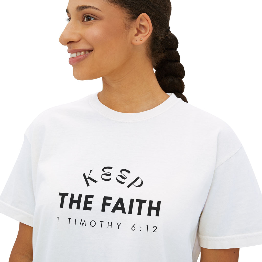 Keep the Faith | Women's Boxy Tee | Pearl White