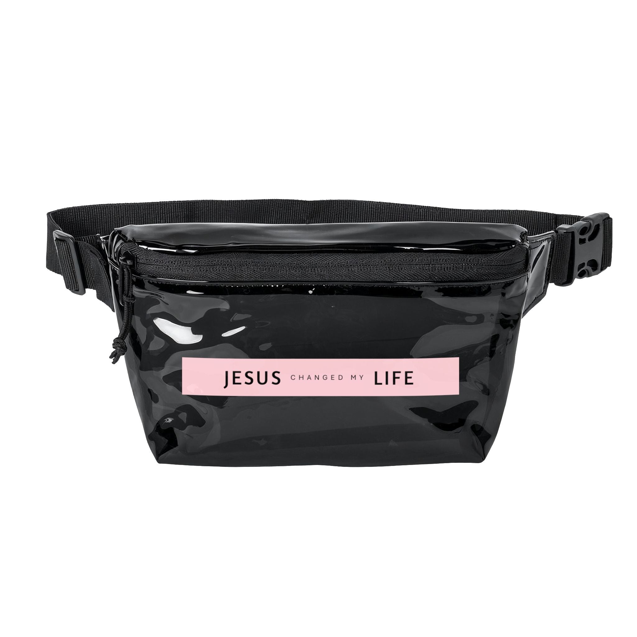 Jesus Changed My Life Fanny Pack | Clear or Black PVC Waist Bag