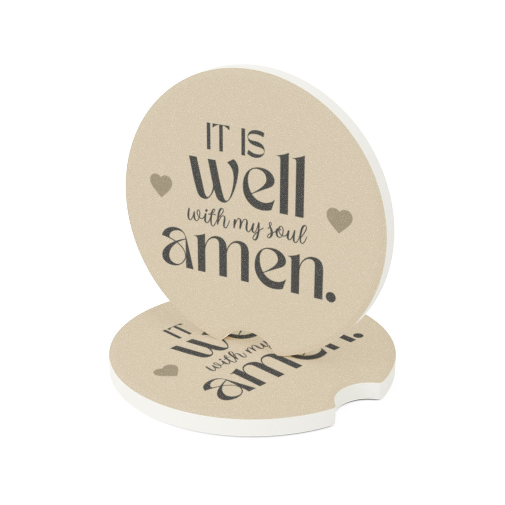 It Is Well With My Soul | Soapstone Car Coaster, 1-2pcs