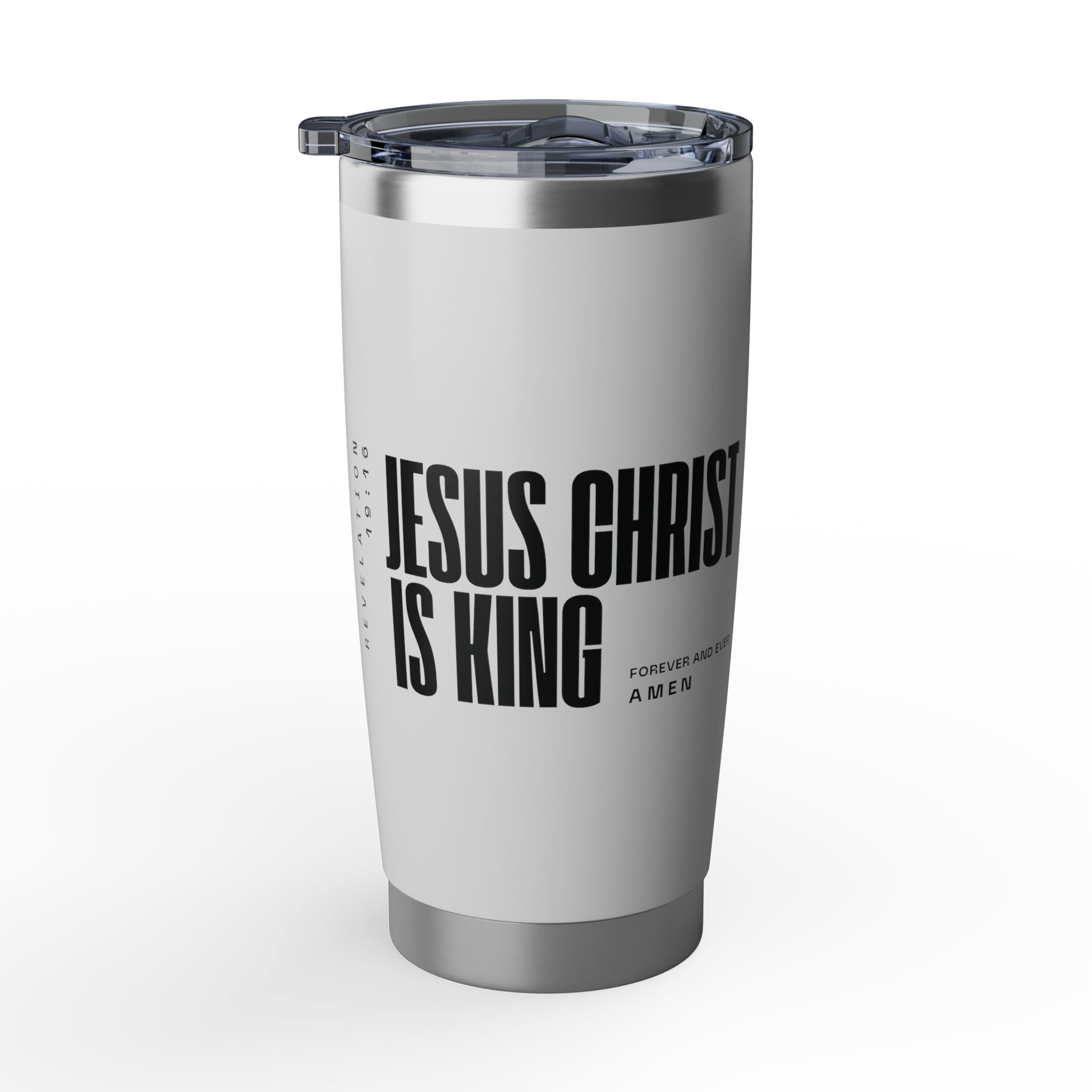 Jesus Is King | Tumbler, 20oz. | Pearl White