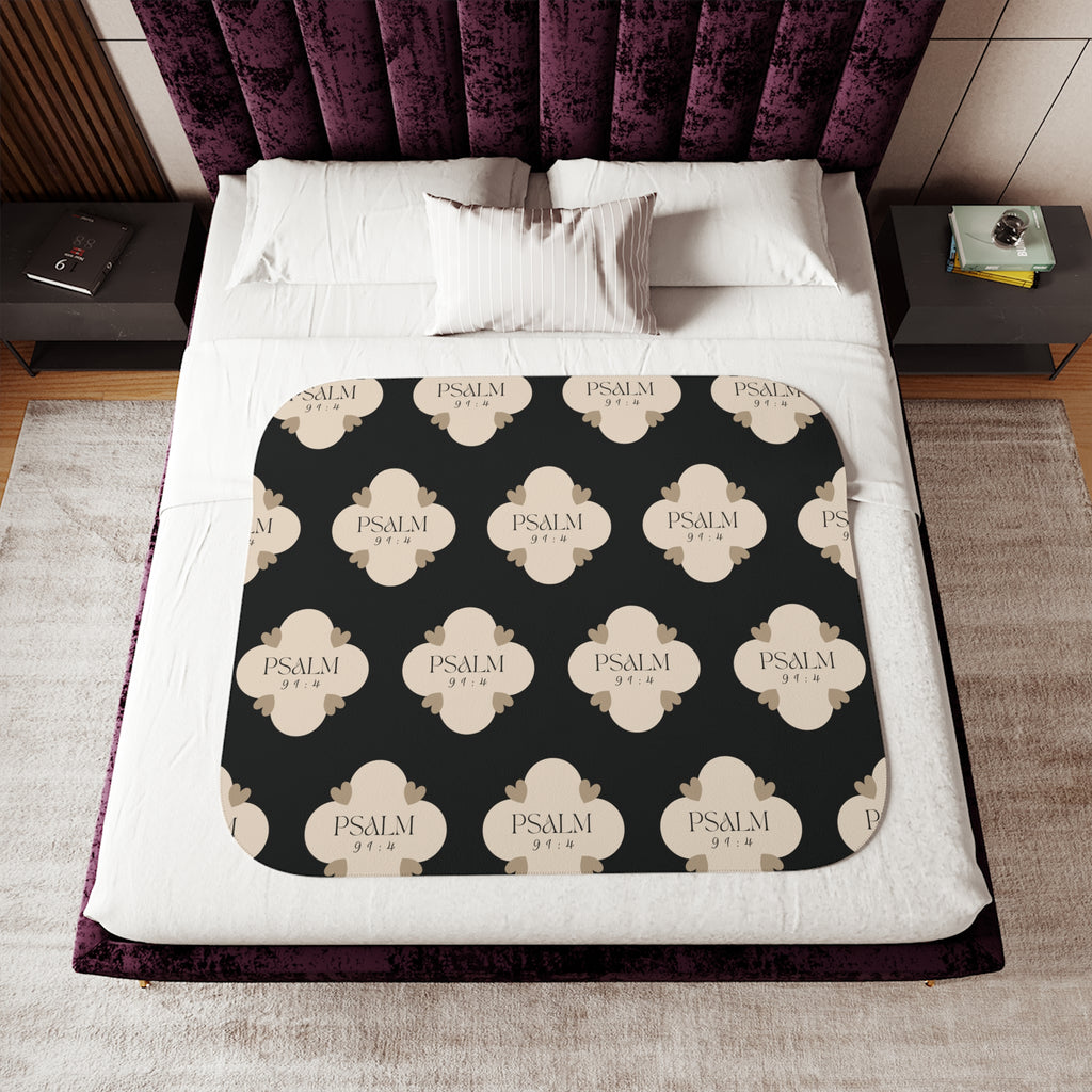 Psalm 91:4 | Sherpa Fleece Blanket | Sandy Brown