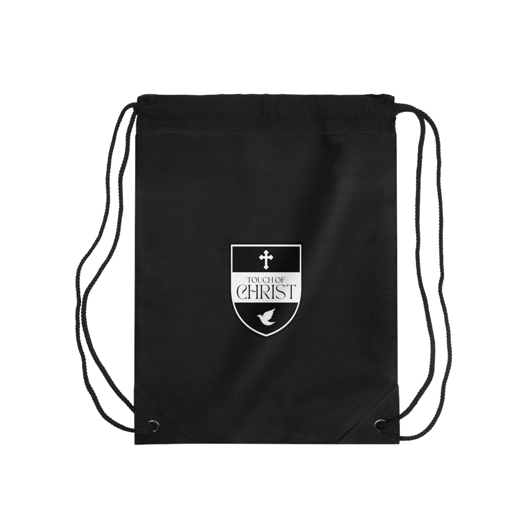 Touch of Christ Crest | Drawstring Bag | Bold Black
