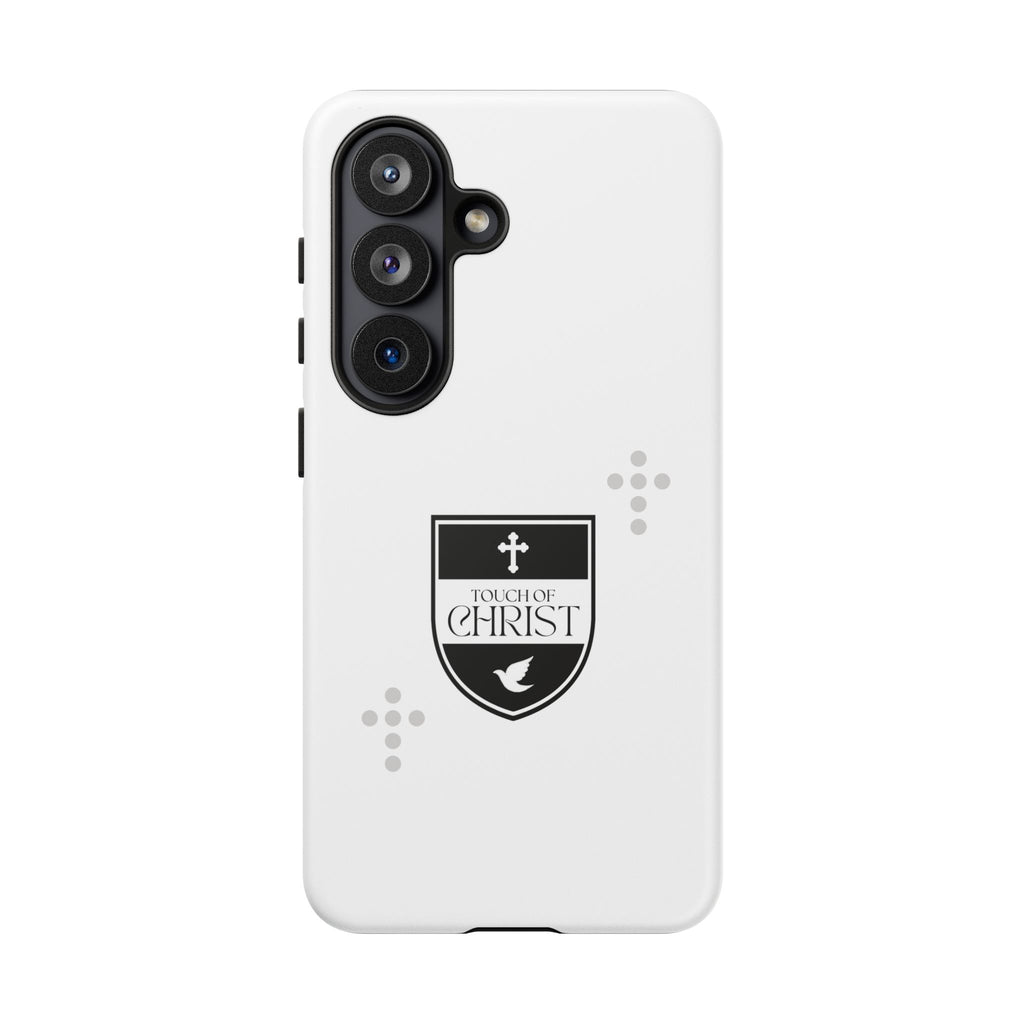 Touch of Christ Crest | Galaxy S26 Case | Pearl White