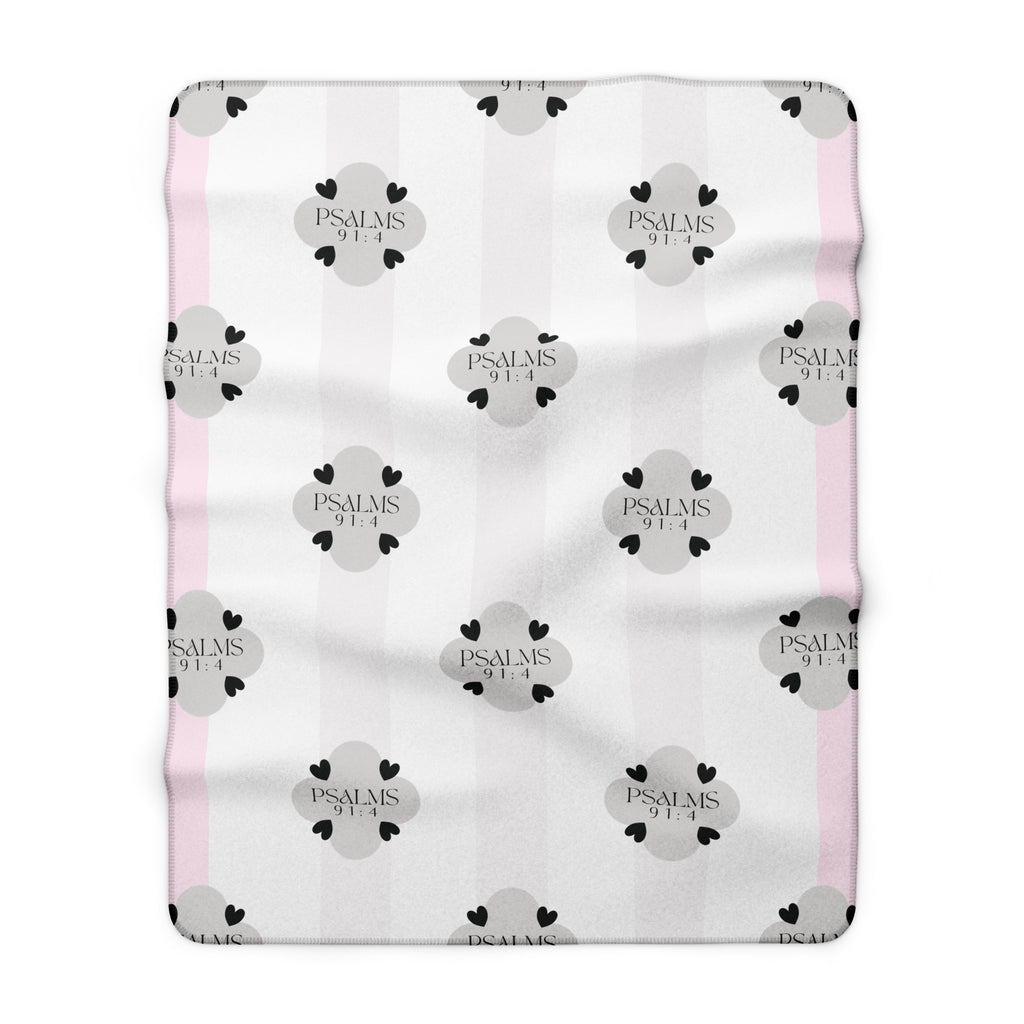 Psalms 91:4 | Sherpa Fleece Blanket | Precious Pink