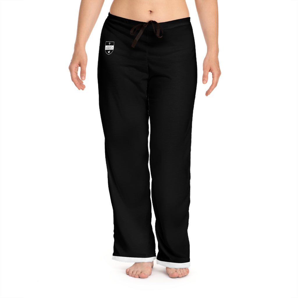 Touch of Christ Crest | Womens Pajama Bottoms | Bold Black