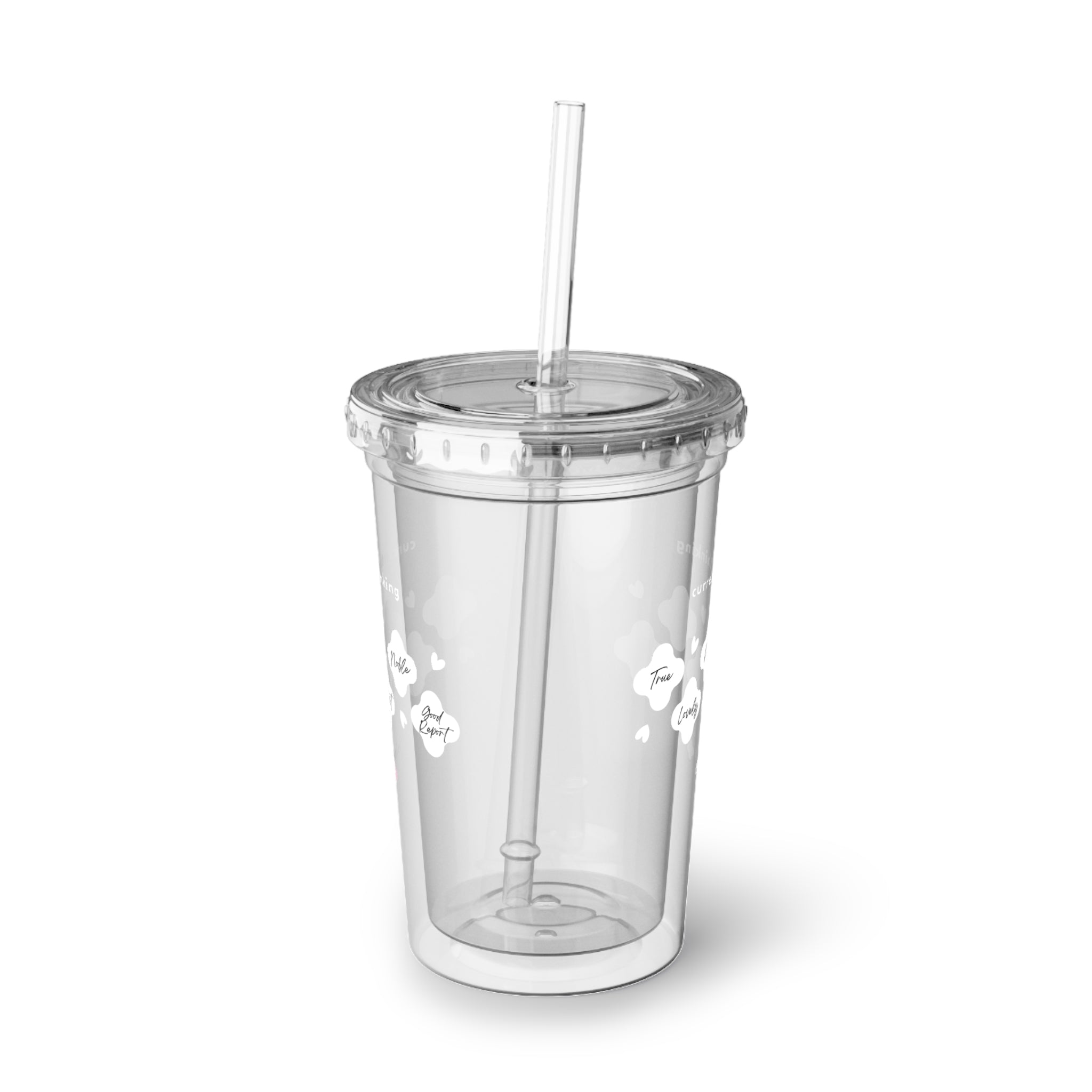 Philippians 4:8 | Acrylic Cup, 16oz. | Clear