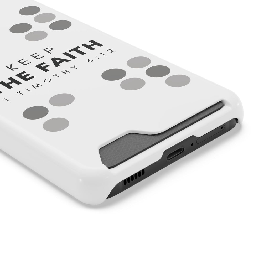 Keep the Faith | Galaxy S22 Case w/ Card Holder | Pearl White