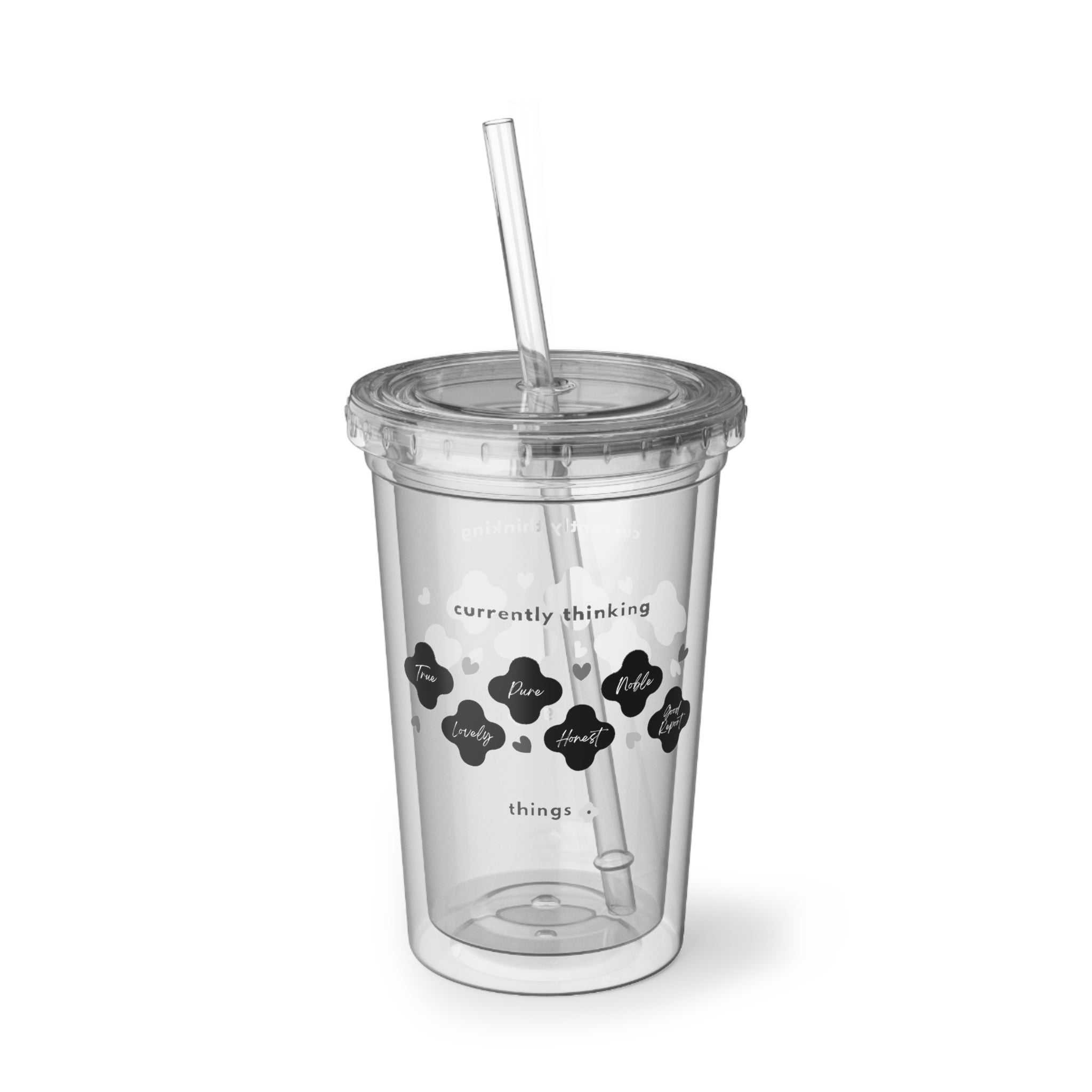Philippians 4:8 | Acrylic Cup, 16oz. | Clear