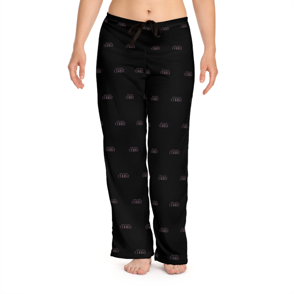 Touch of Christ Crest | Womens Pajama Bottoms | Bold Black