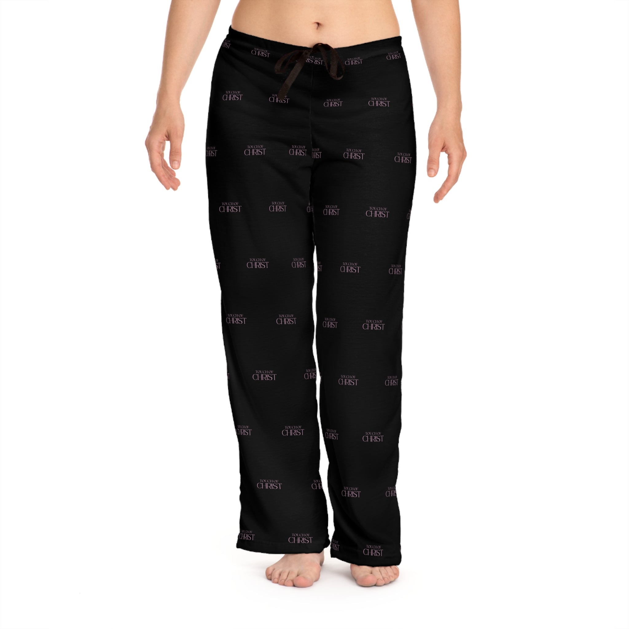 Touch of Christ Crest | Womens Pajama Bottoms | Bold Black