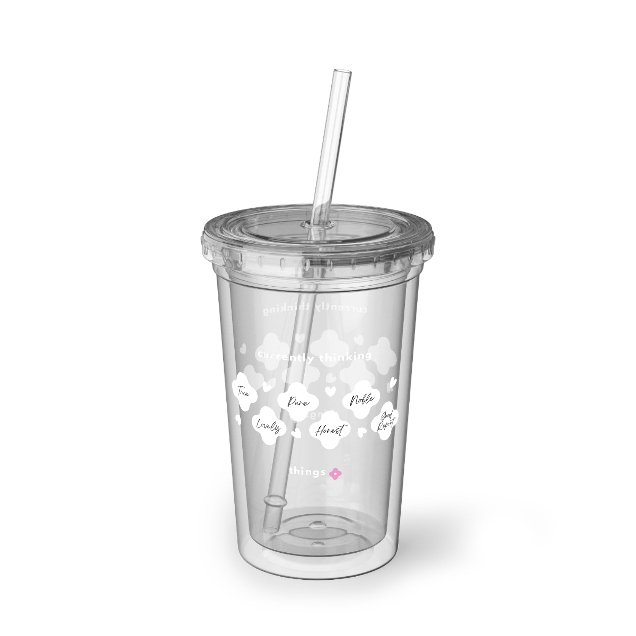 Philippians 4:8 | Acrylic Cup, 16oz. | Clear