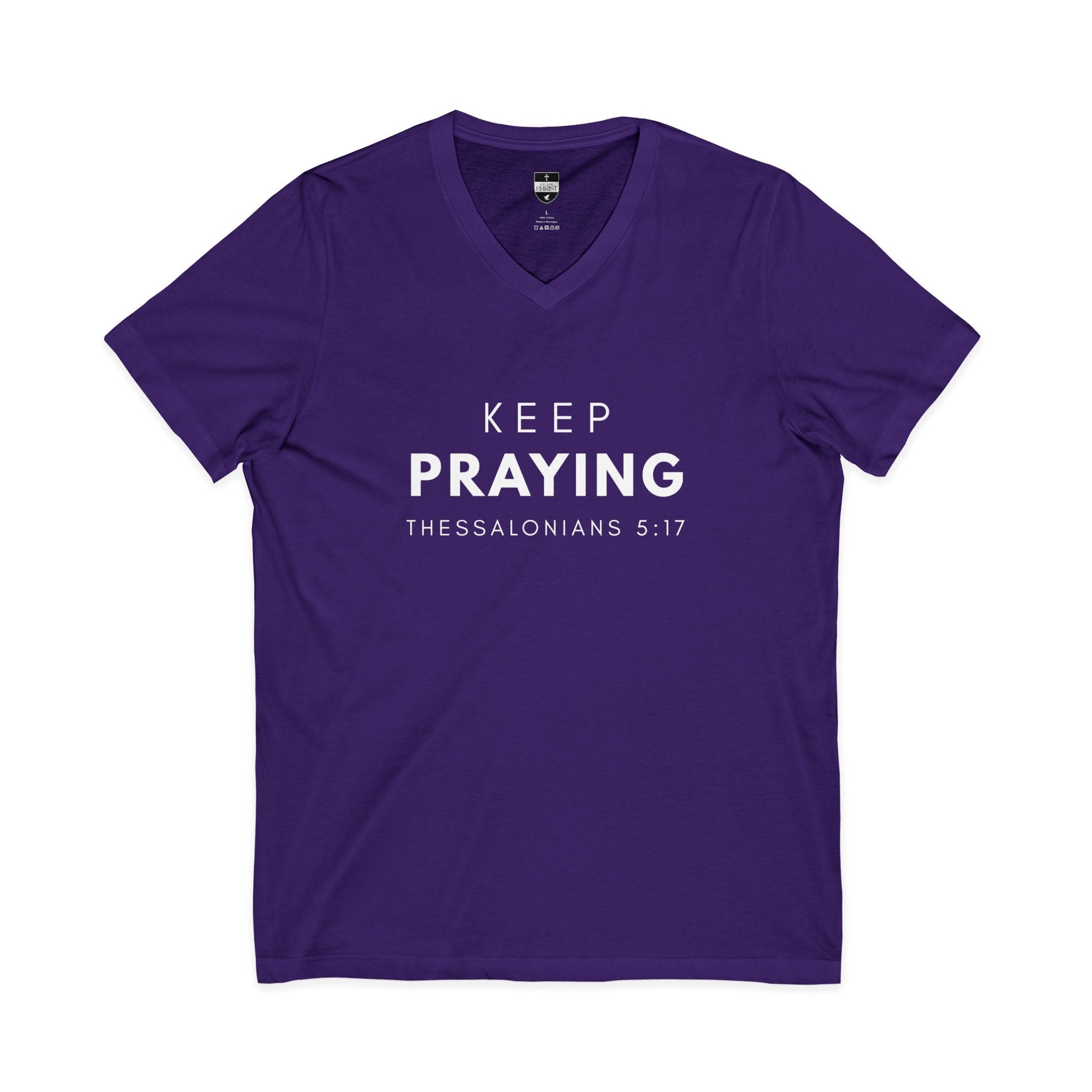 Keep Praying | Mens Tee - Bold Black | V Neck