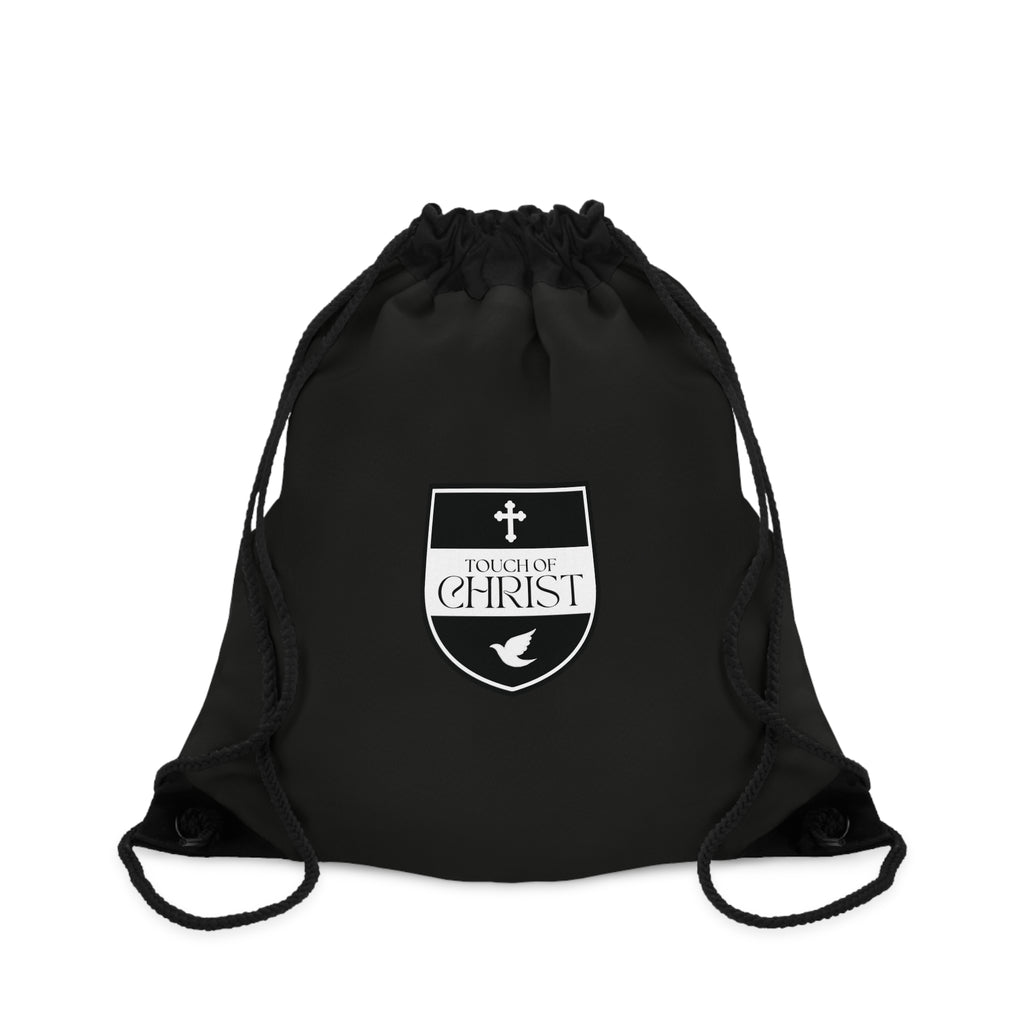 Touch of Christ Crest | Drawstring Bag | Bold Black