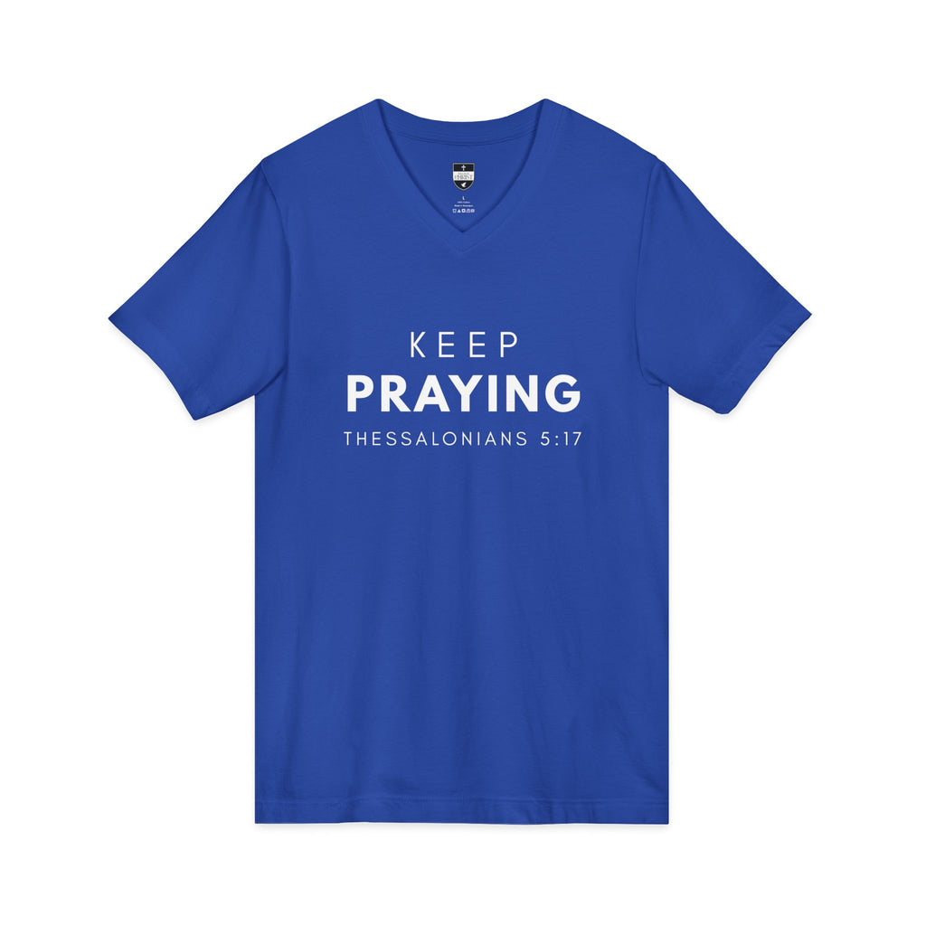 Keep Praying | Mens Tee - Bold Black | V Neck
