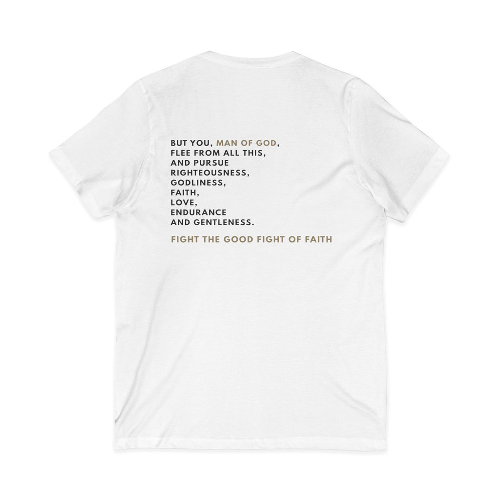 Keep the Faith | Mens White Tee | V Neck