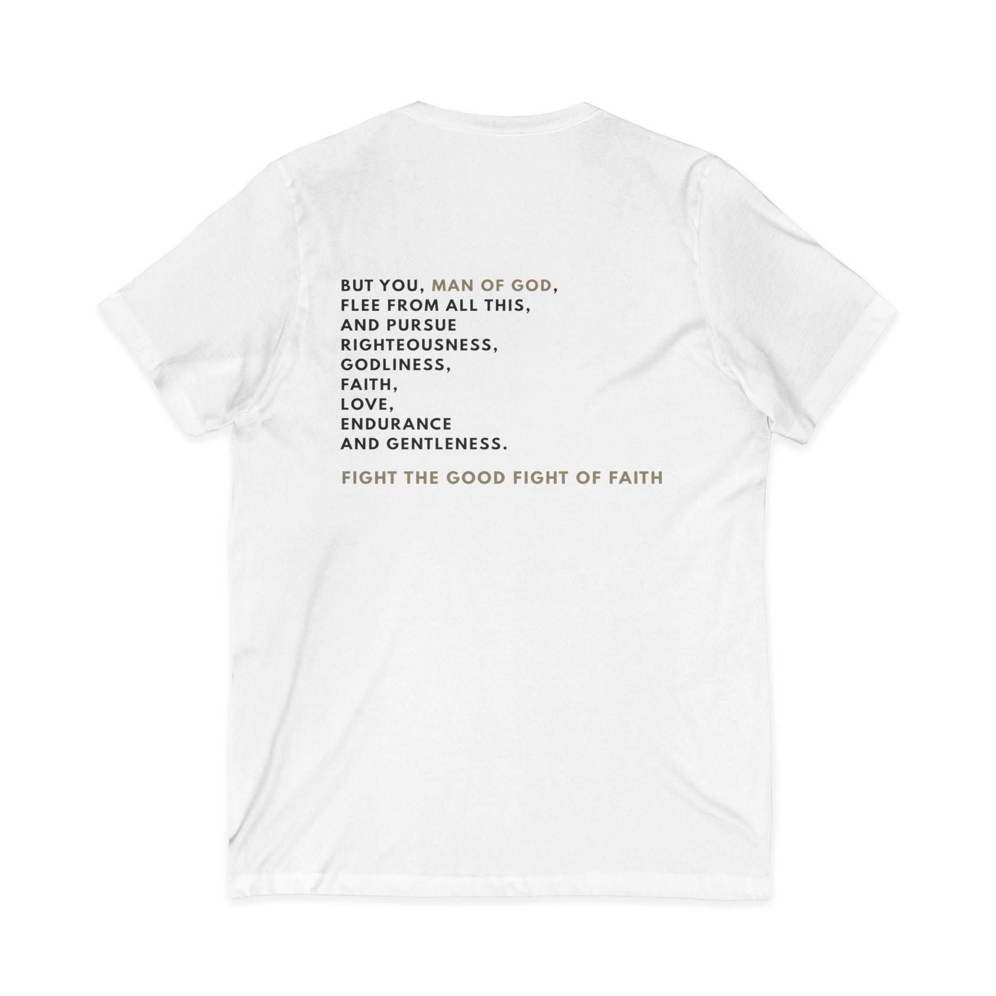 Keep the Faith | Mens White Tee | V Neck