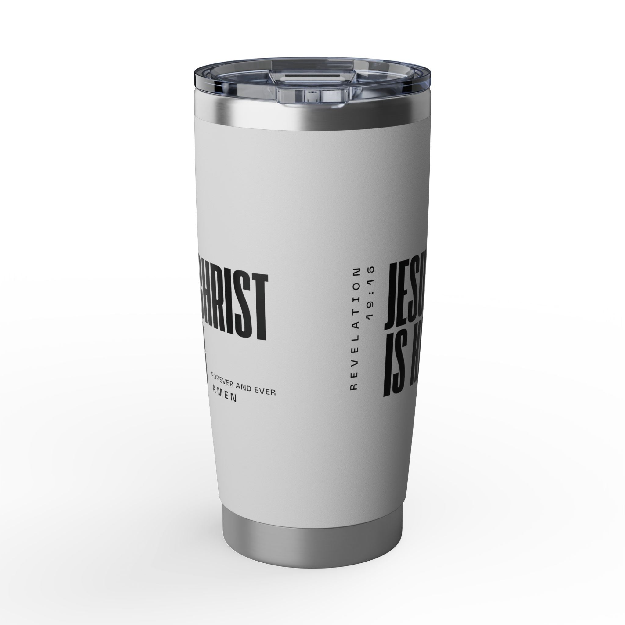 Jesus Is King | Tumbler, 20oz. | Pearl White