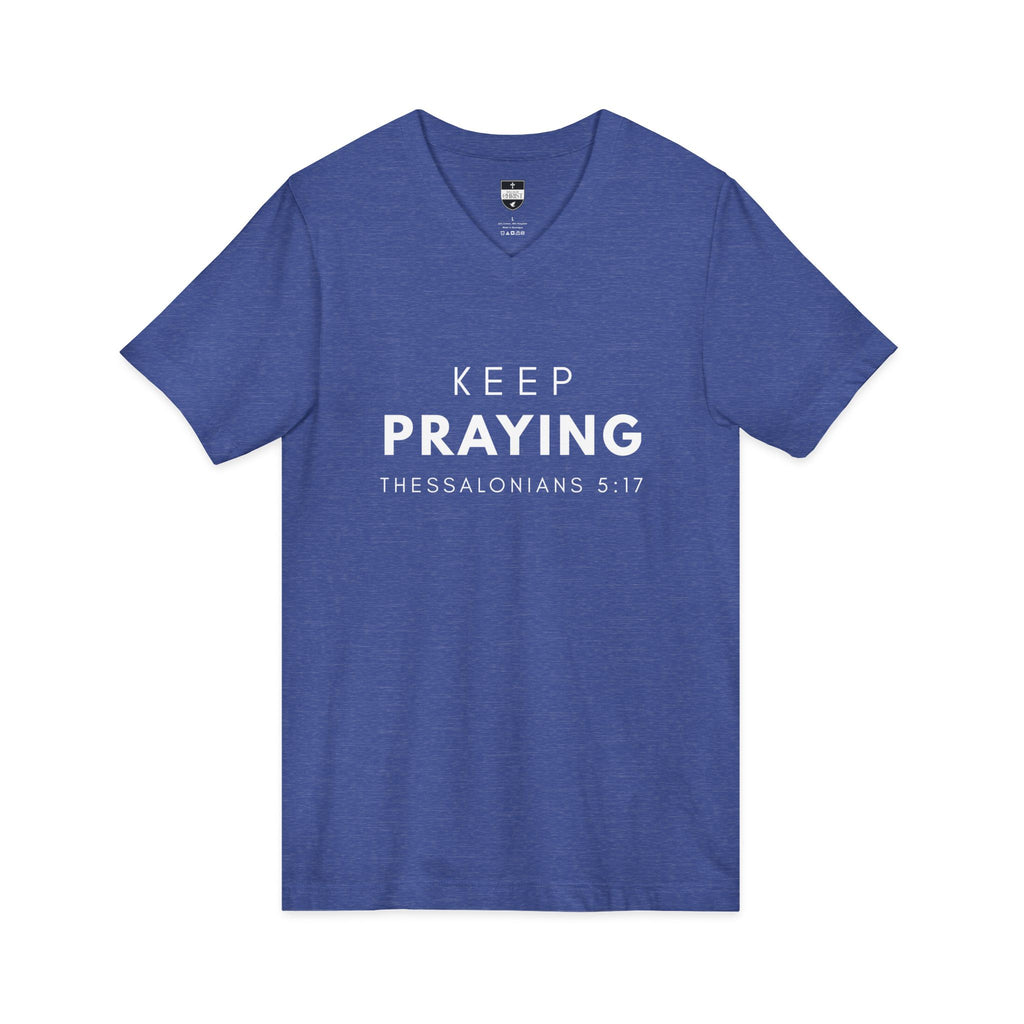 Keep Praying | Mens Tee - Bold Black | V Neck