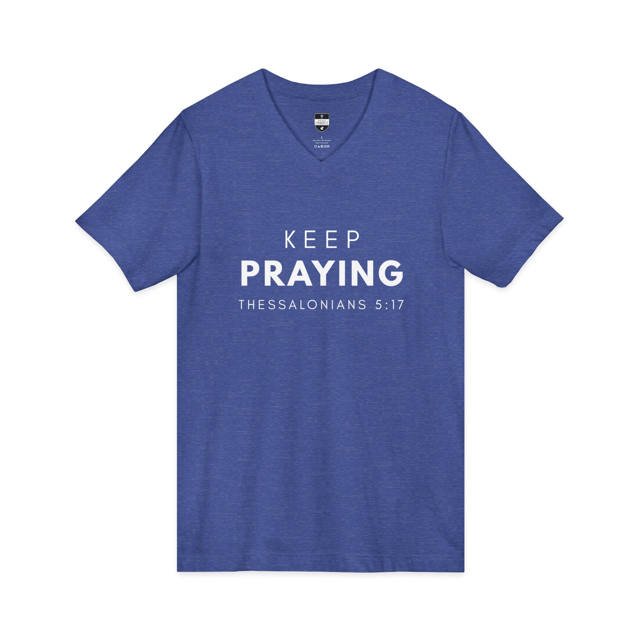 Keep Praying | Mens Tee - Bold Black | V Neck