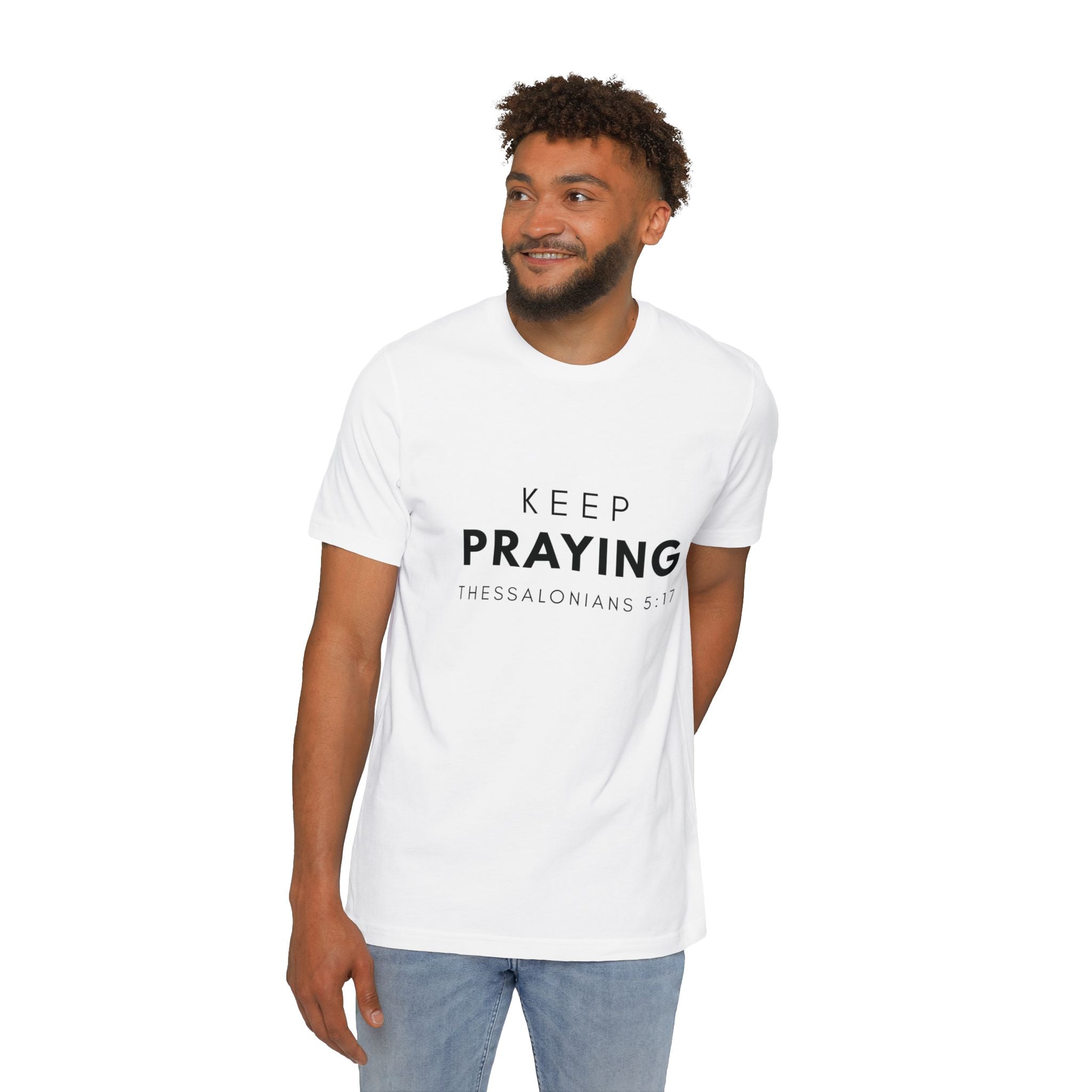 Keep Praying | Mens White Tee