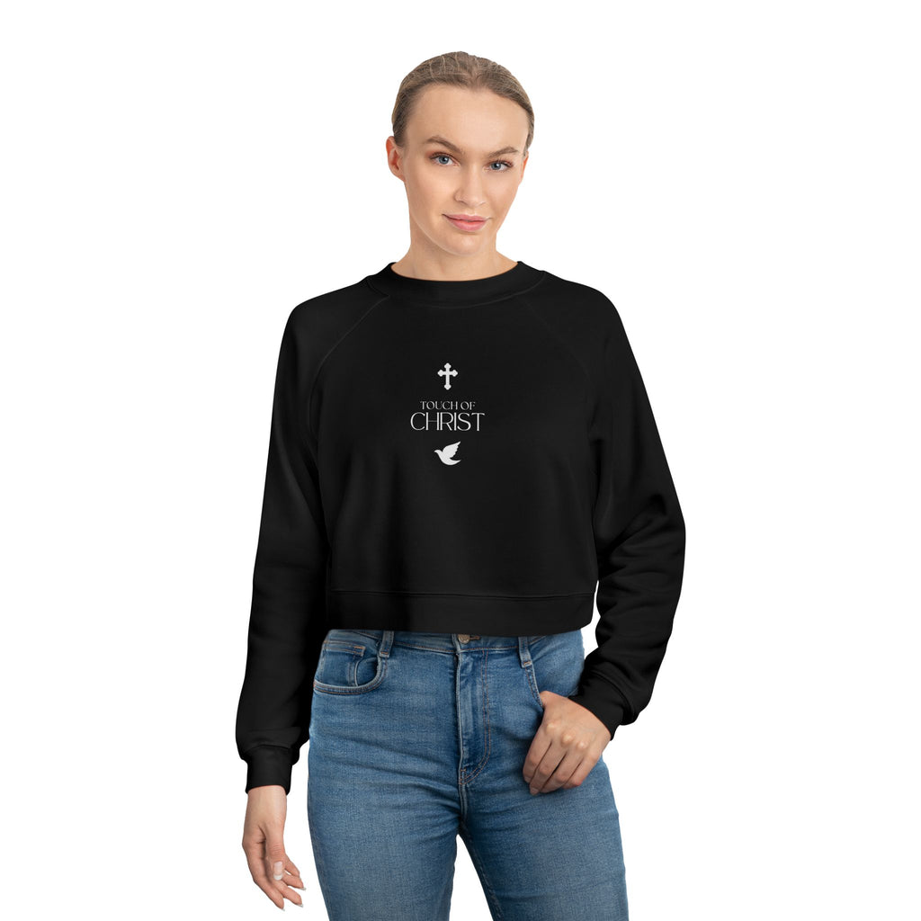 Touch of Christ | Cropped Fleece Pullover | Pearl White Type