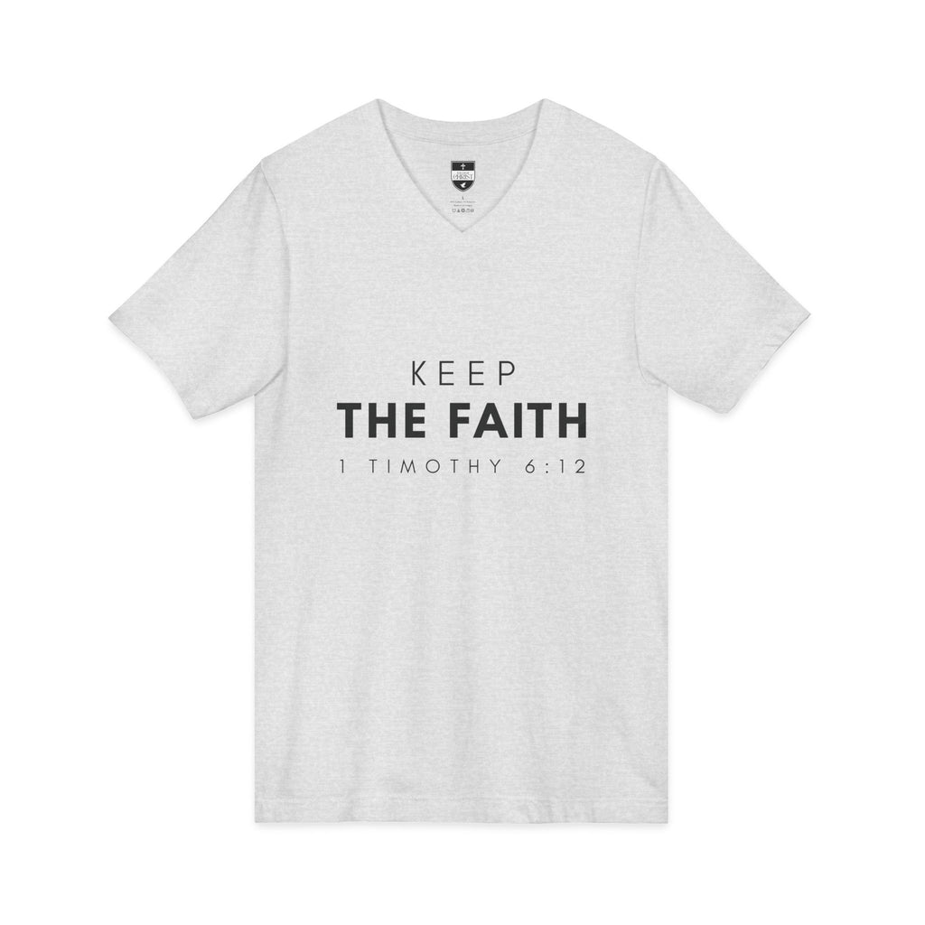 Keep the Faith | Mens White Tee | V Neck