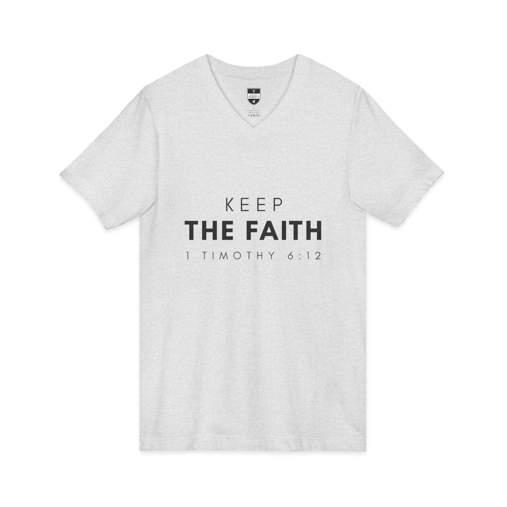 Keep the Faith | Mens White Tee | V Neck