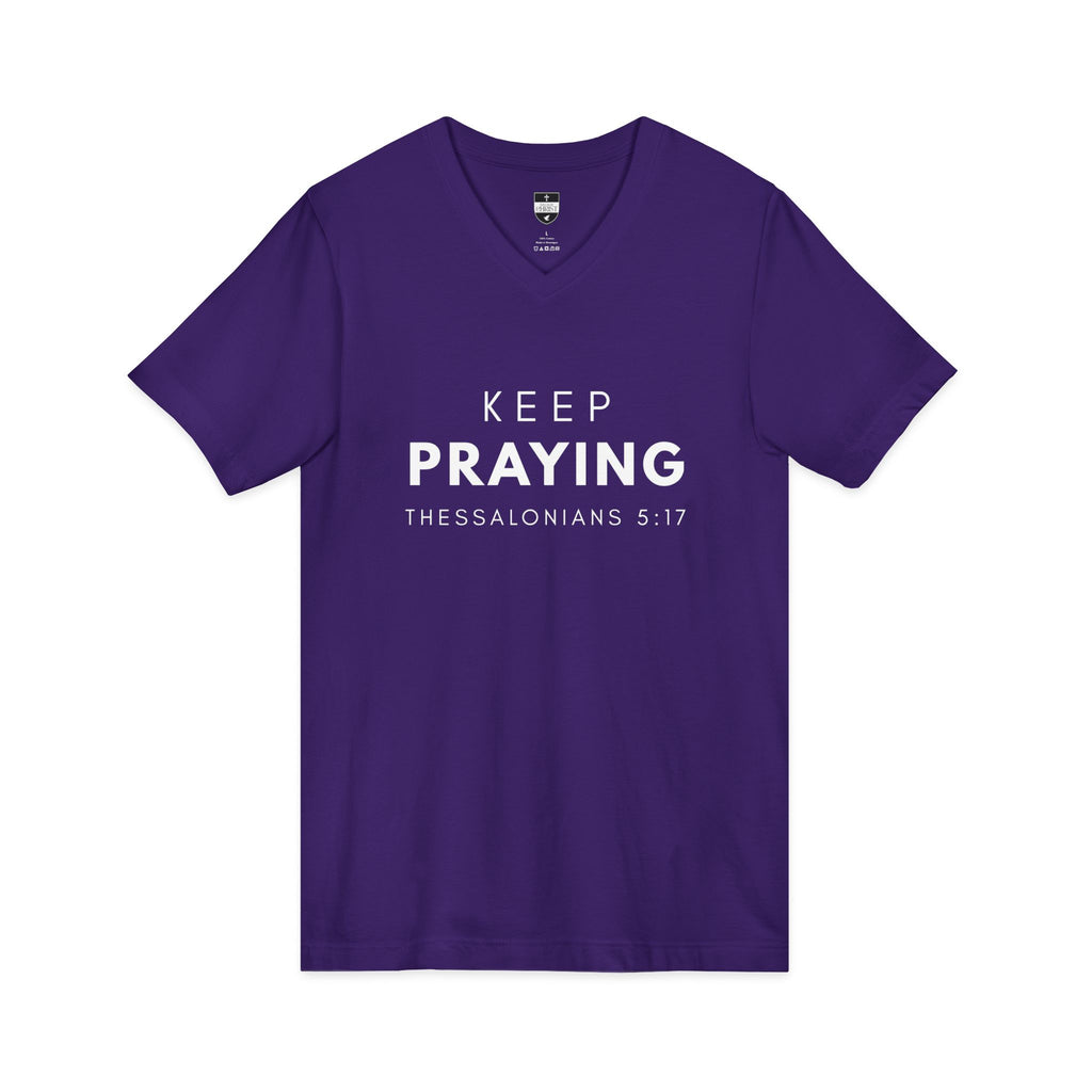 Keep Praying | Mens Tee - Bold Black | V Neck