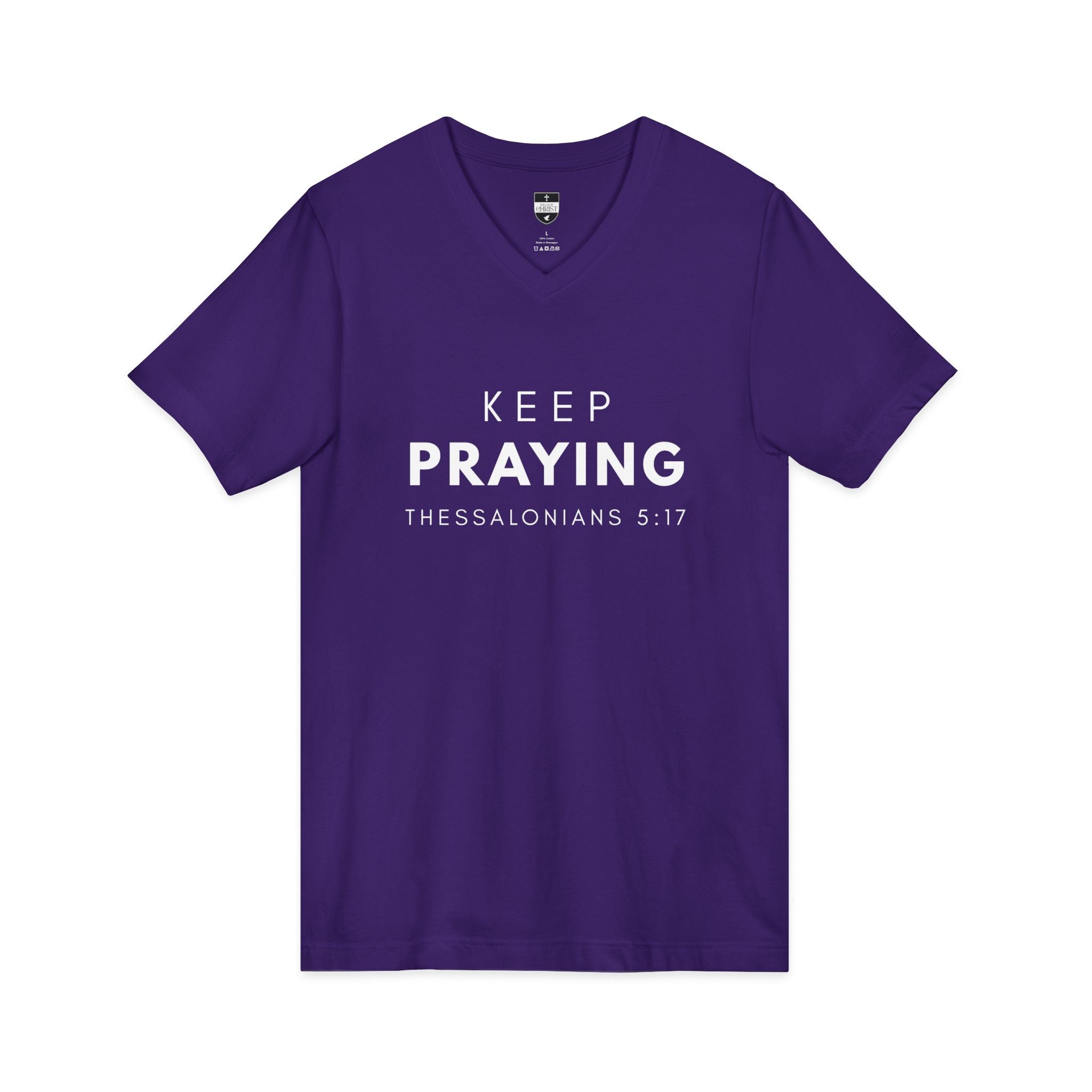 Keep Praying | Mens Tee - Bold Black | V Neck