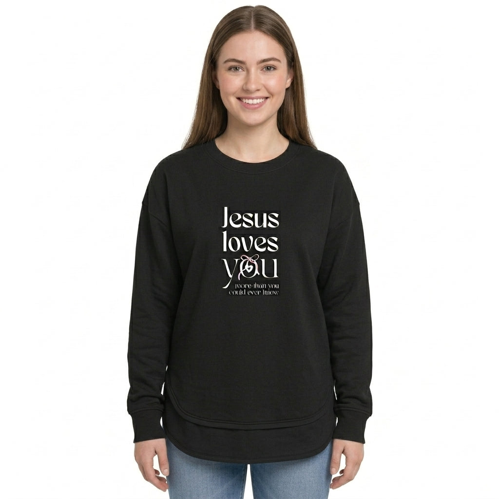 Jesus Loves You | Women's Fleece Pullover, Black