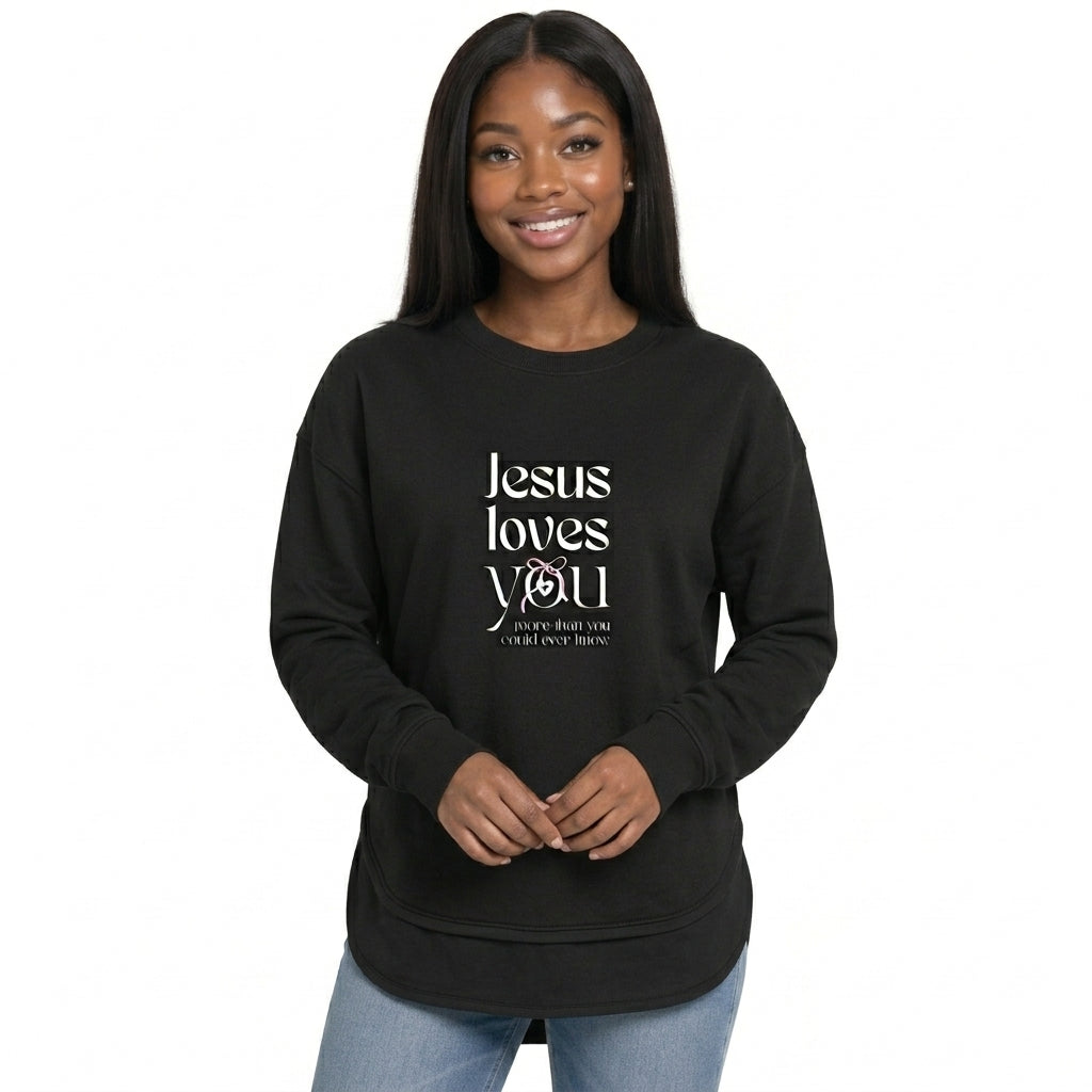 Jesus Loves You | Women's Fleece Pullover, Black