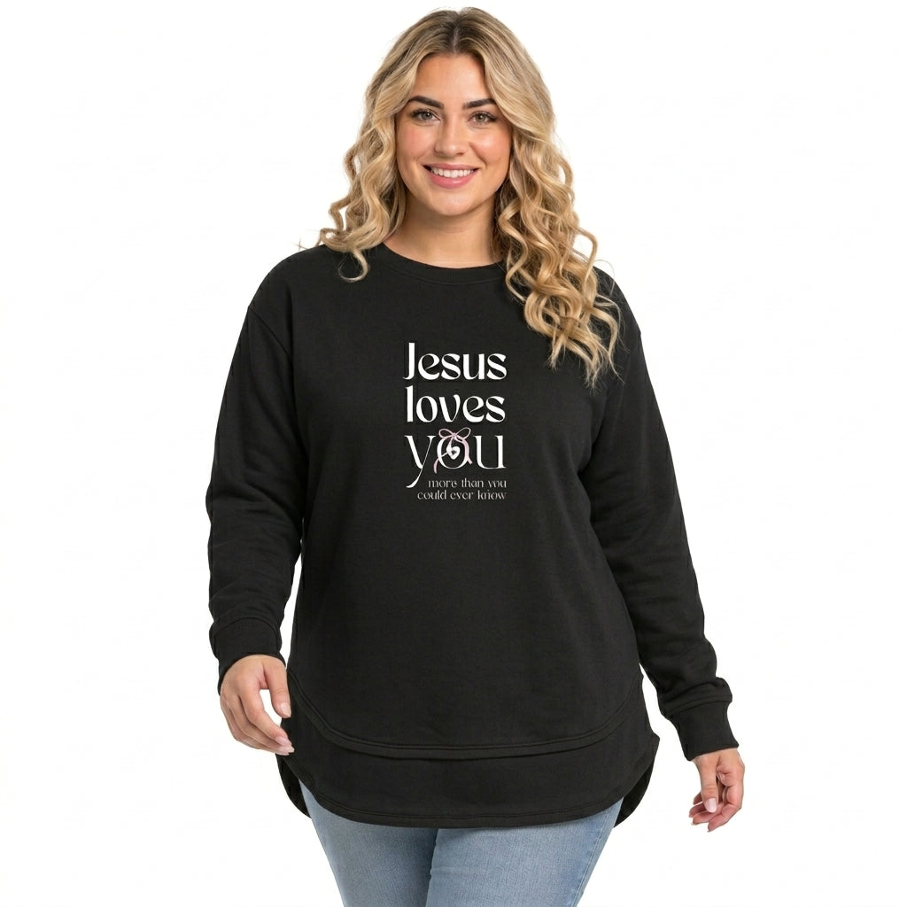 Jesus Loves You | Women's Fleece Pullover, Black