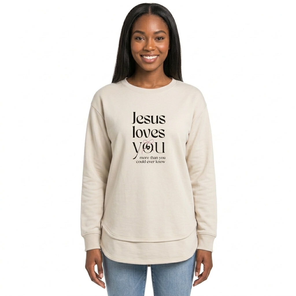 Jesus Loves You | Women's Fleece Pullover, Sand