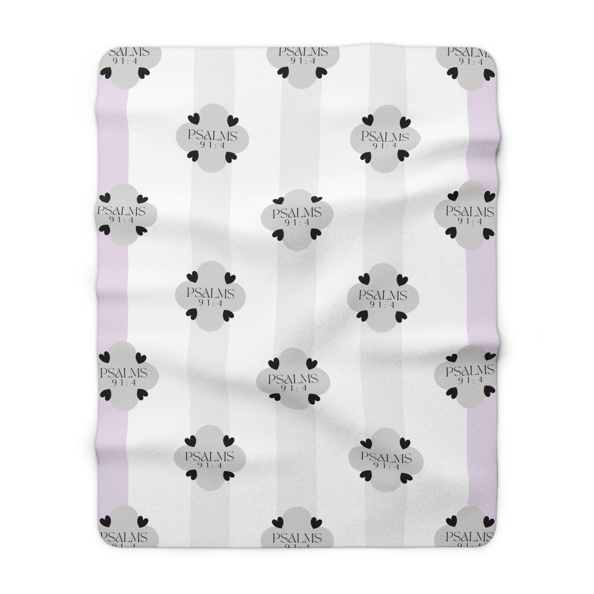Psalms 91:4 | Sherpa Fleece Blanket | At Peace Lavender