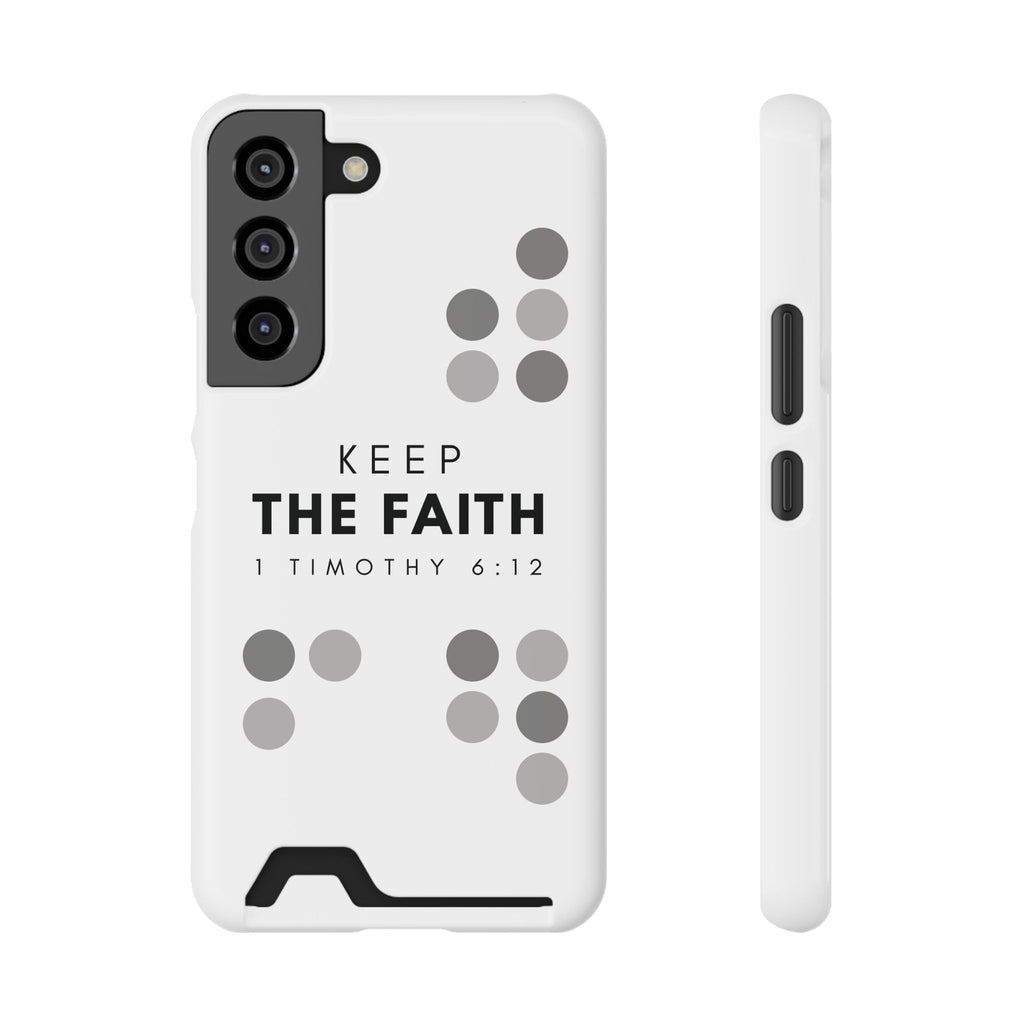 Keep the Faith | Galaxy S22 Case w/ Card Holder | Pearl White